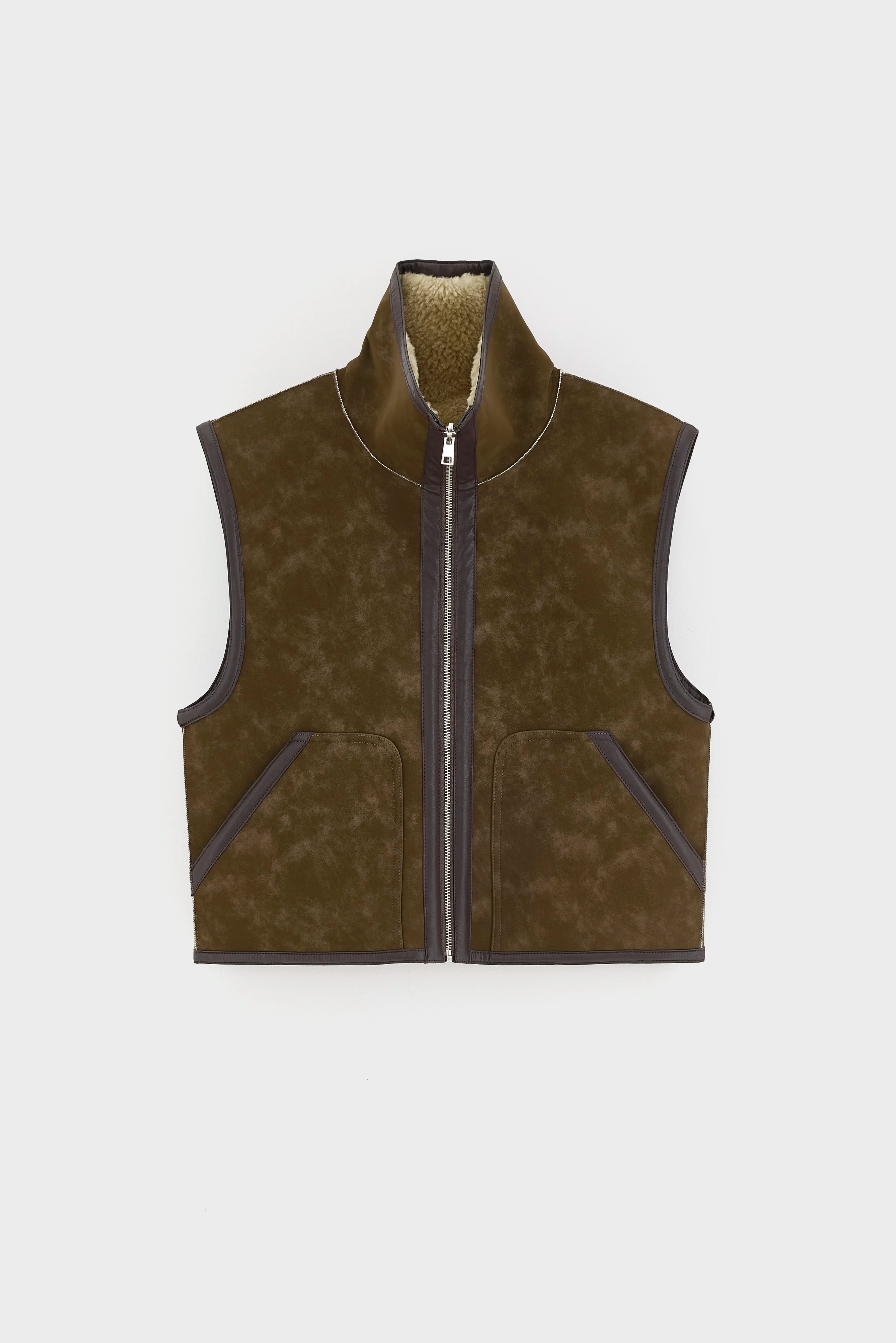 Jonson cropped sleeveless jacket (262 / W / SHEEP)