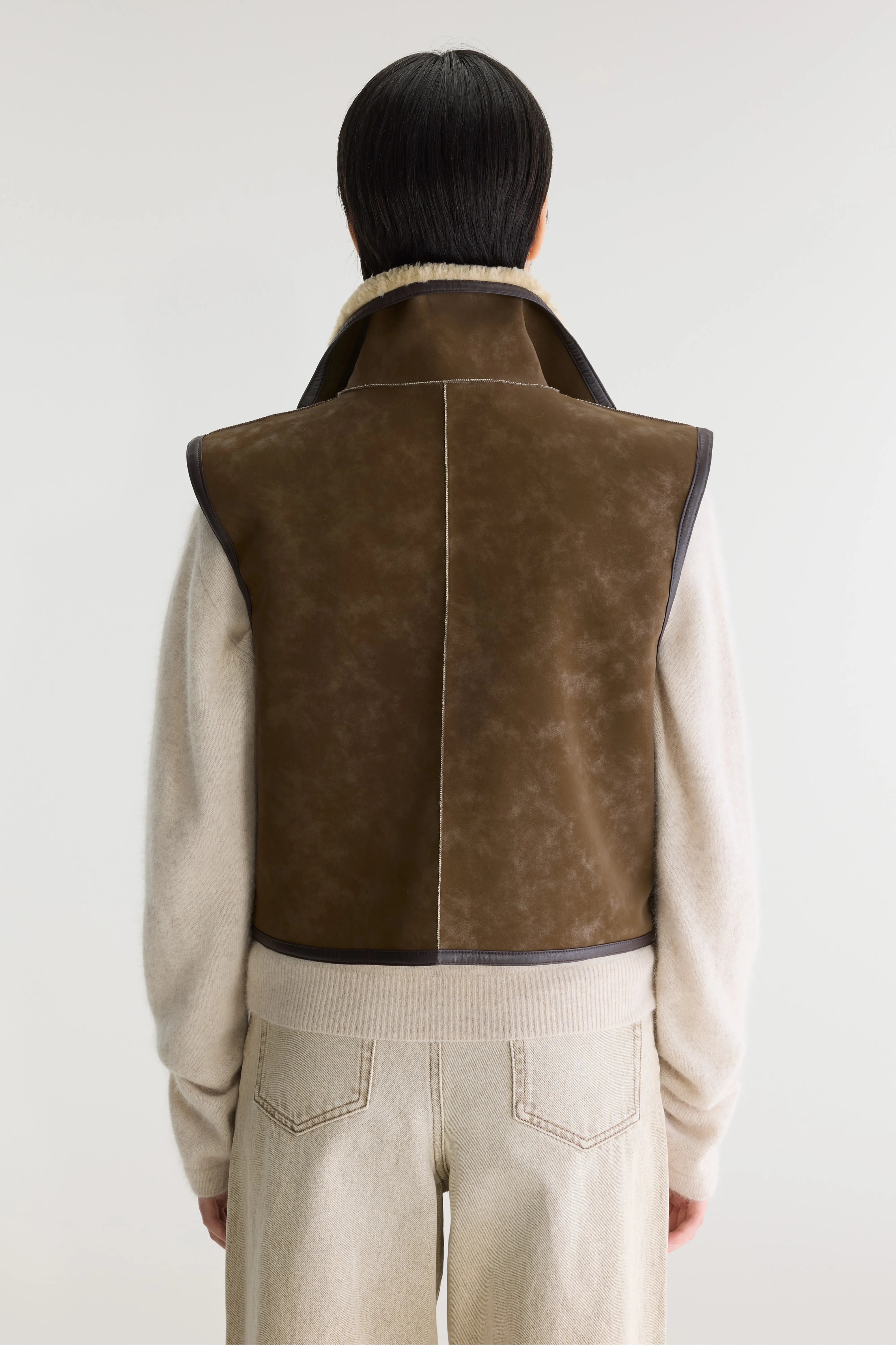 Jonson Cropped Sleeveless Jacket - Sheep For Women | Bellerose
