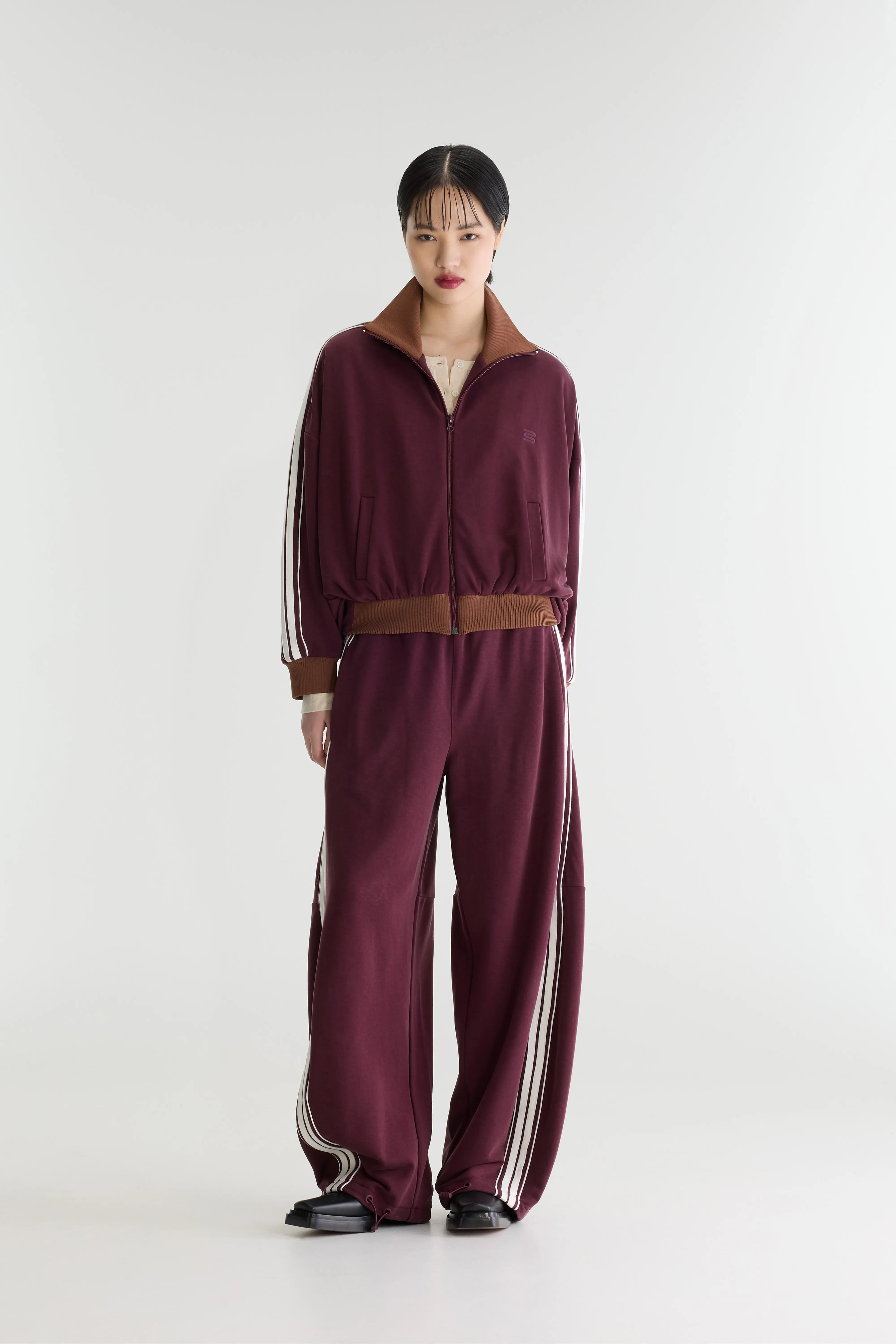 Sweatshirt zippé Teng (262 / W / BURGUNDY)