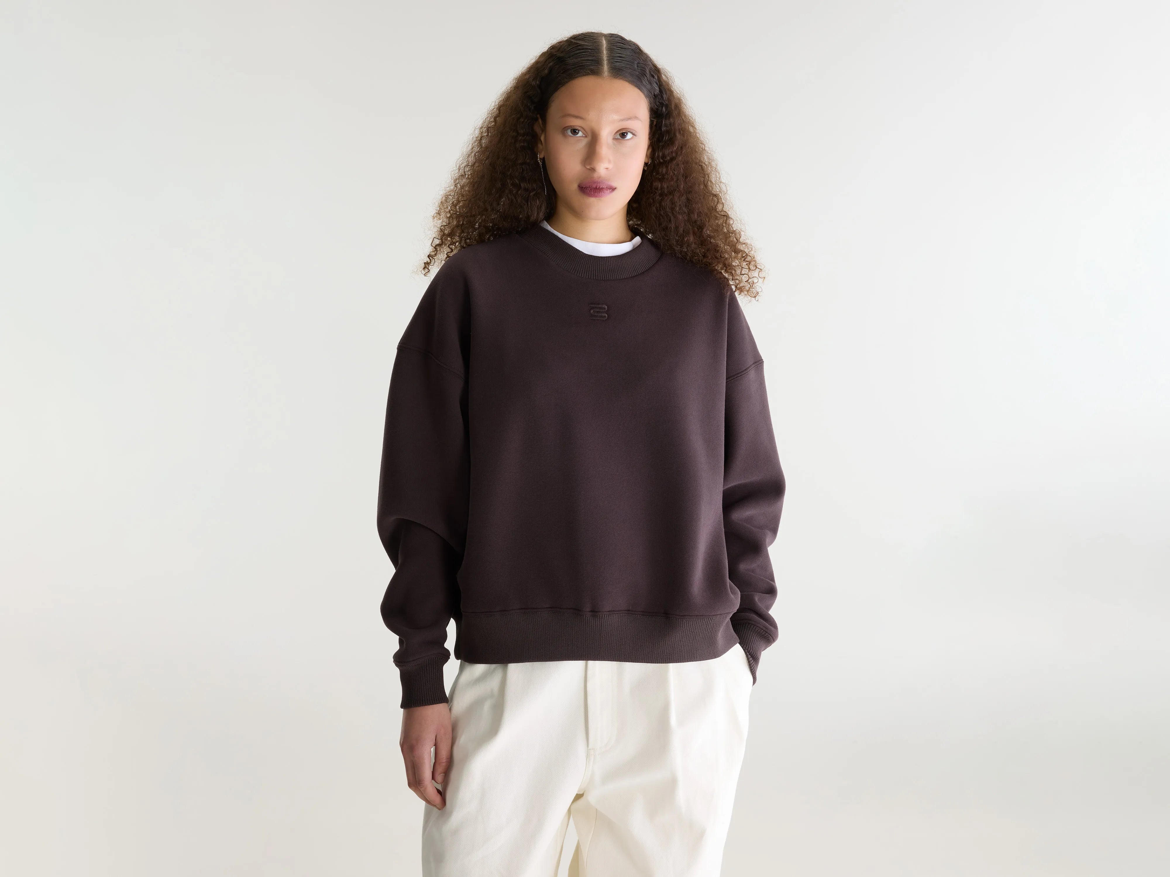 Temi Crewneck Sweatshirt - Dark roast For Women | Bellerose
