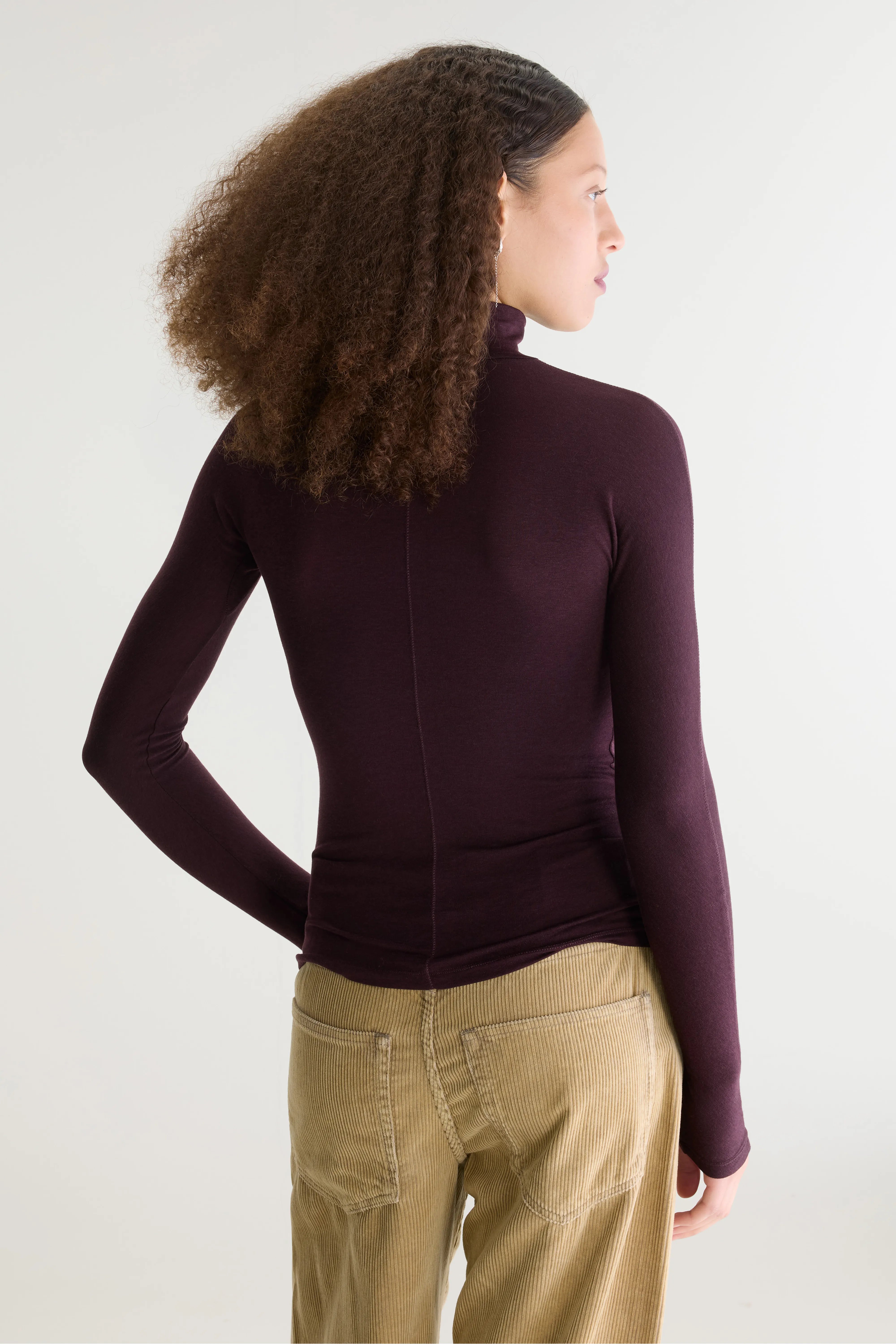 Flawy turtle neck t-shirt (262 / W / BURGUNDY)