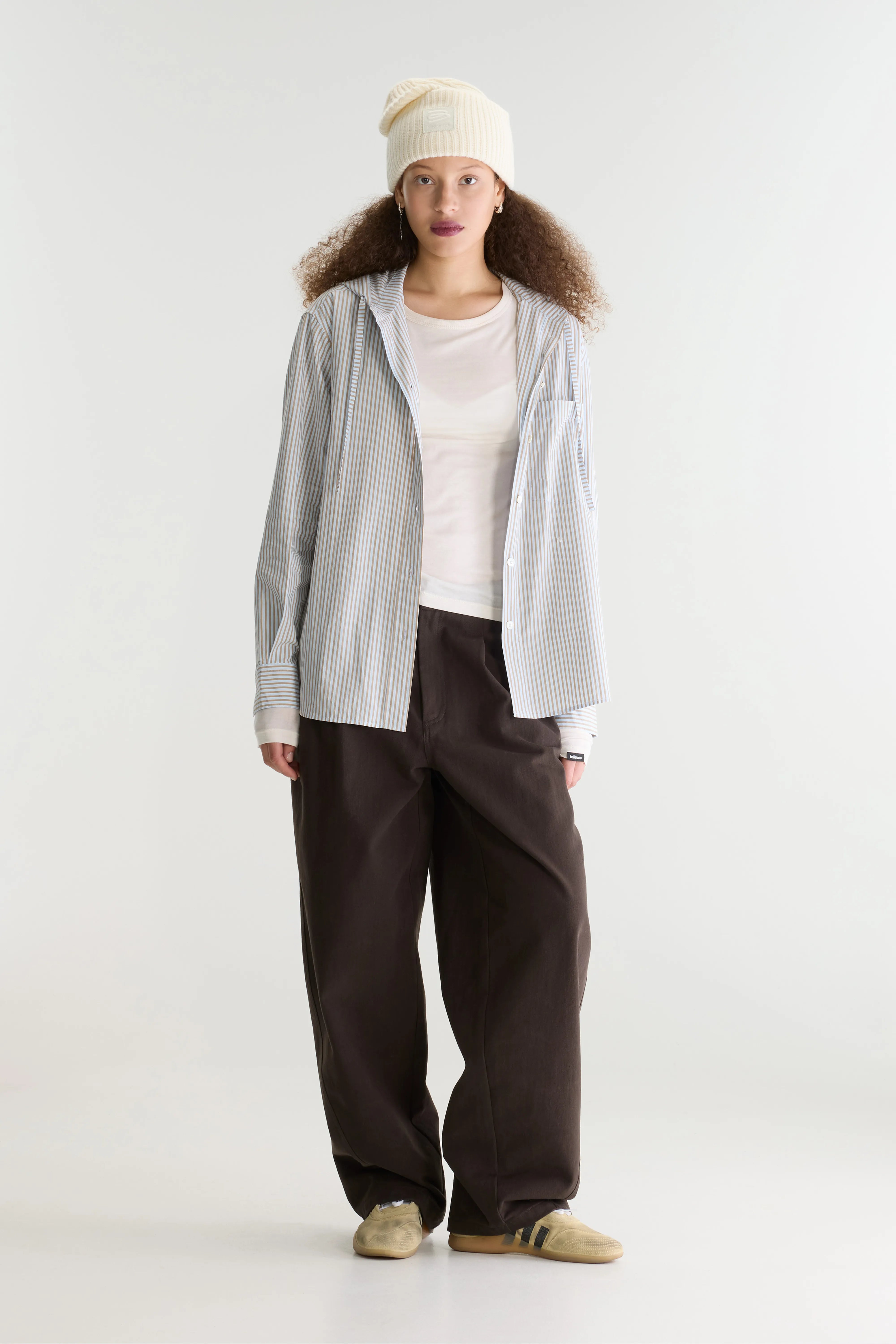 Jangle popeline hemd met capuchon (262 / W / STRIPE A)