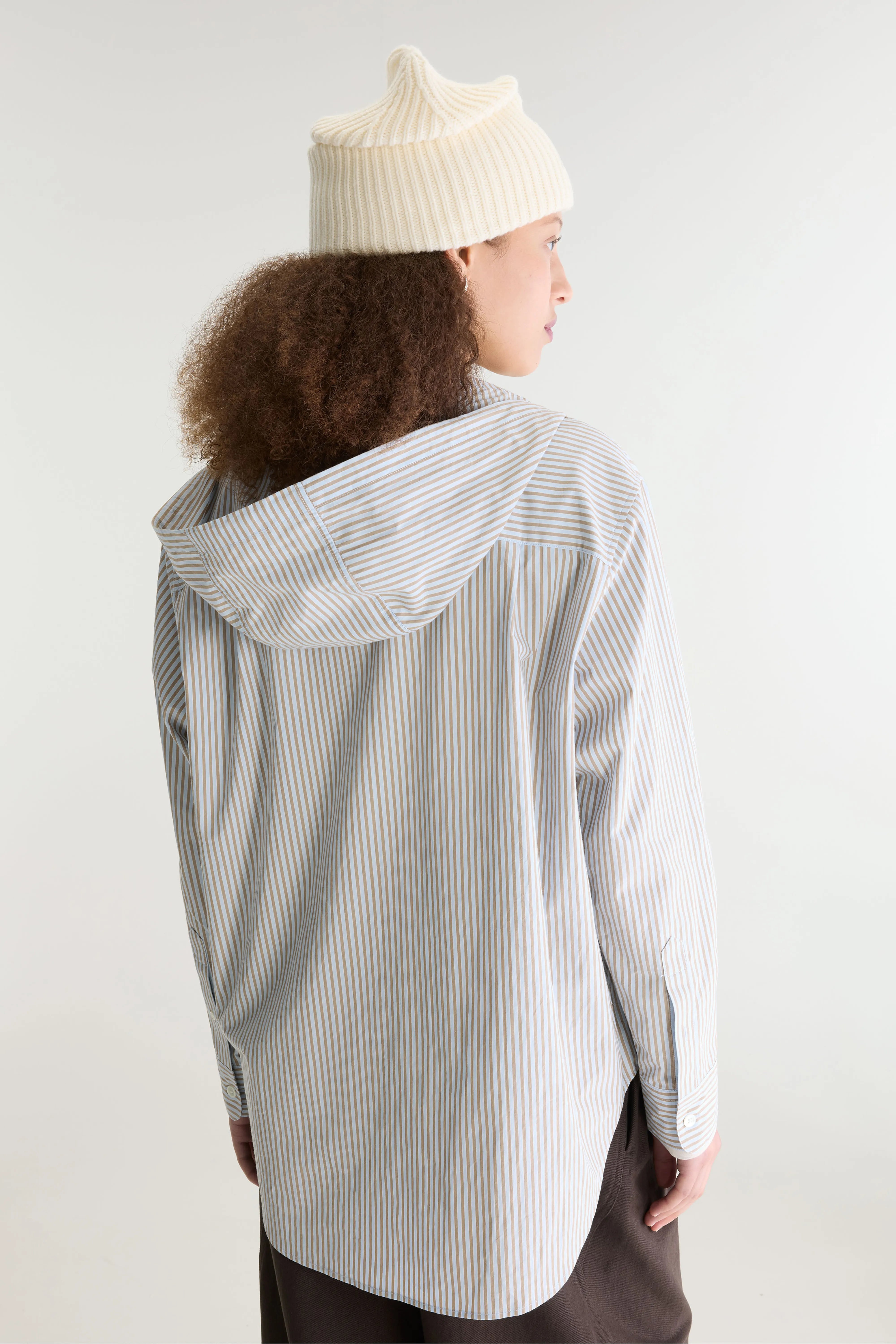 Jangle popeline hemd met capuchon (262 / W / STRIPE A)