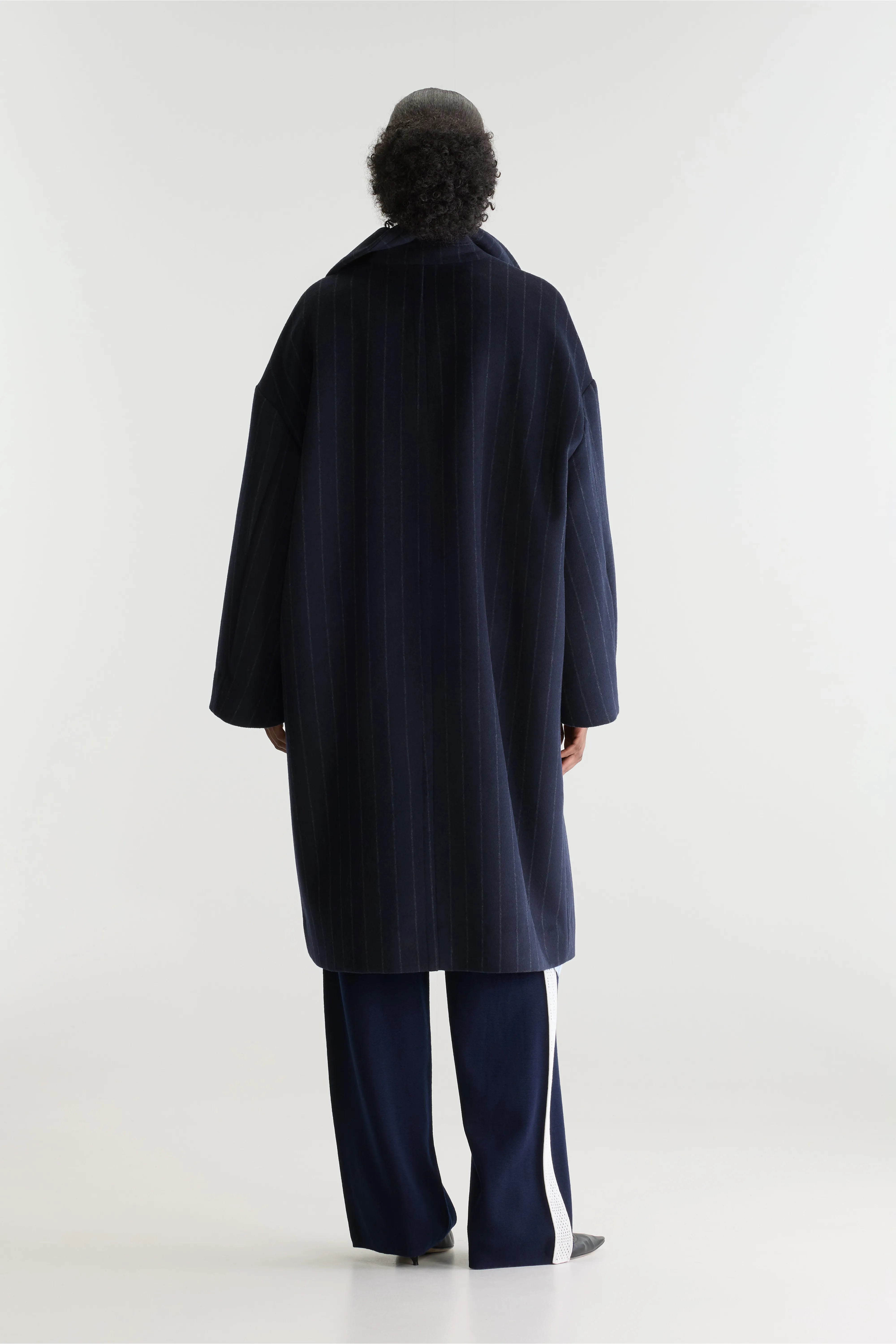 Manteau À Rayures Fines Jaguar - Captain / Off white Pour Femme | Bellerose