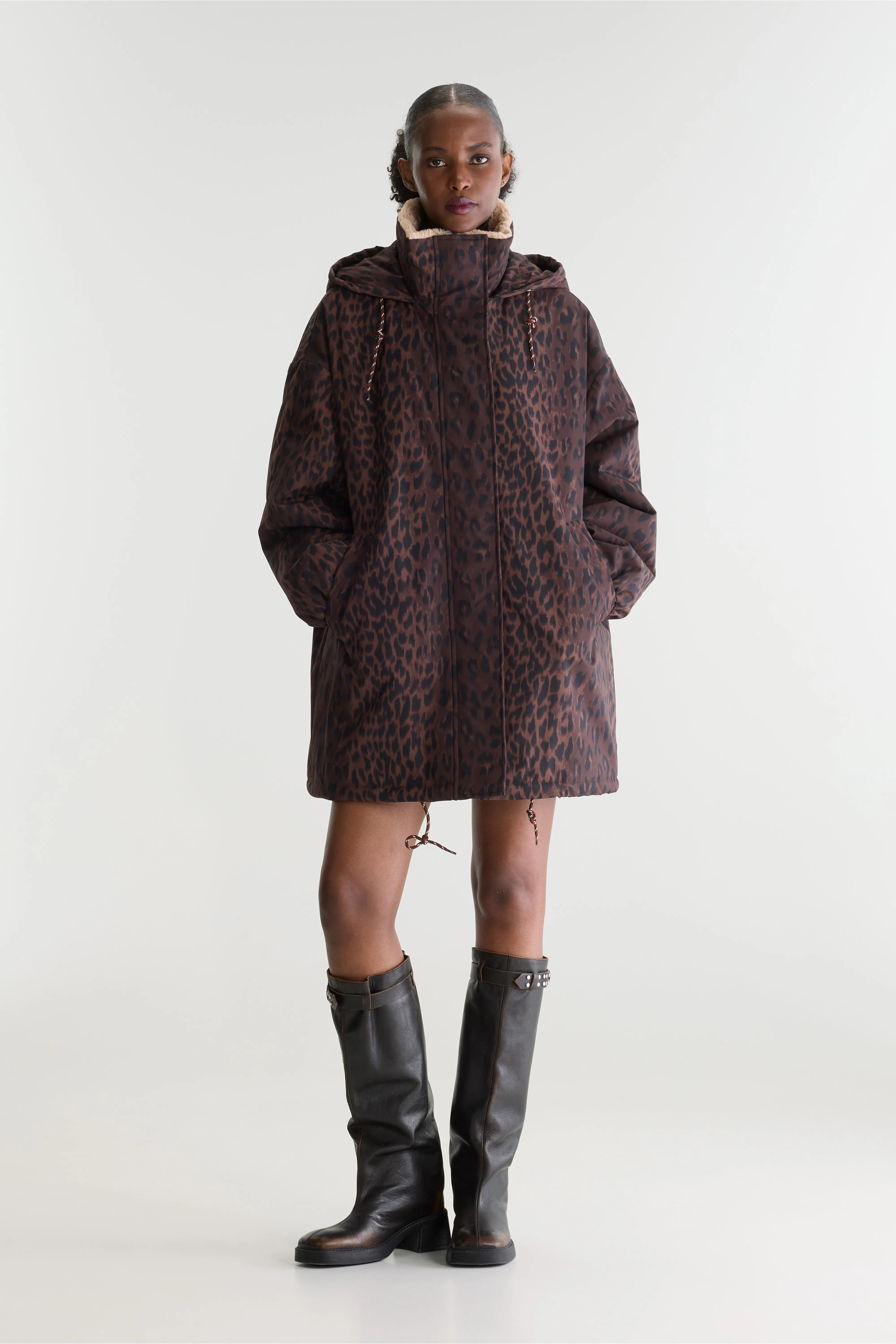 Parka À Capuche Jade - Black / Coffee / Dark roast Pour Femme | Bellerose