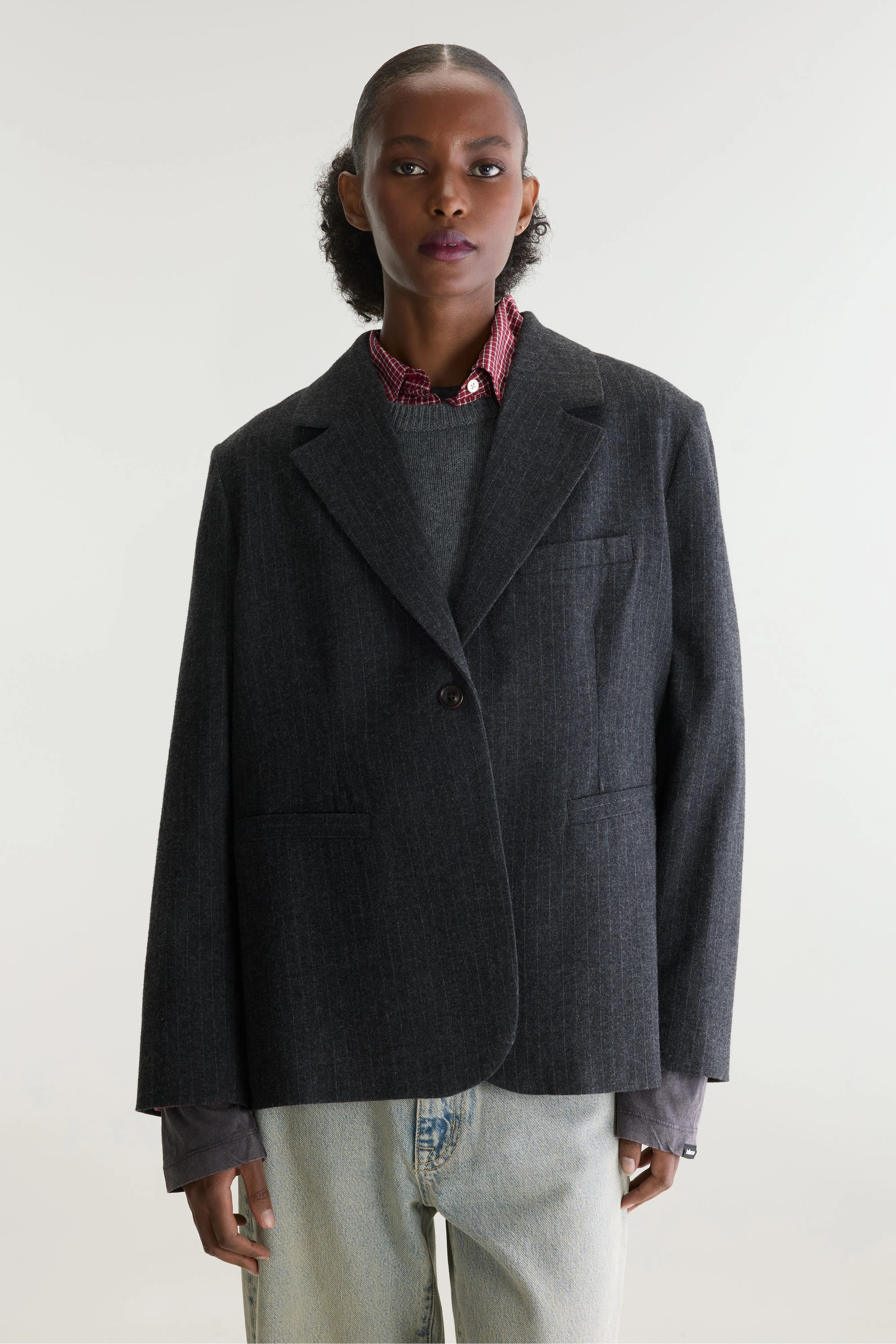 Valenti Classic Blazer - Anthracite / Sparrow For Women | Bellerose