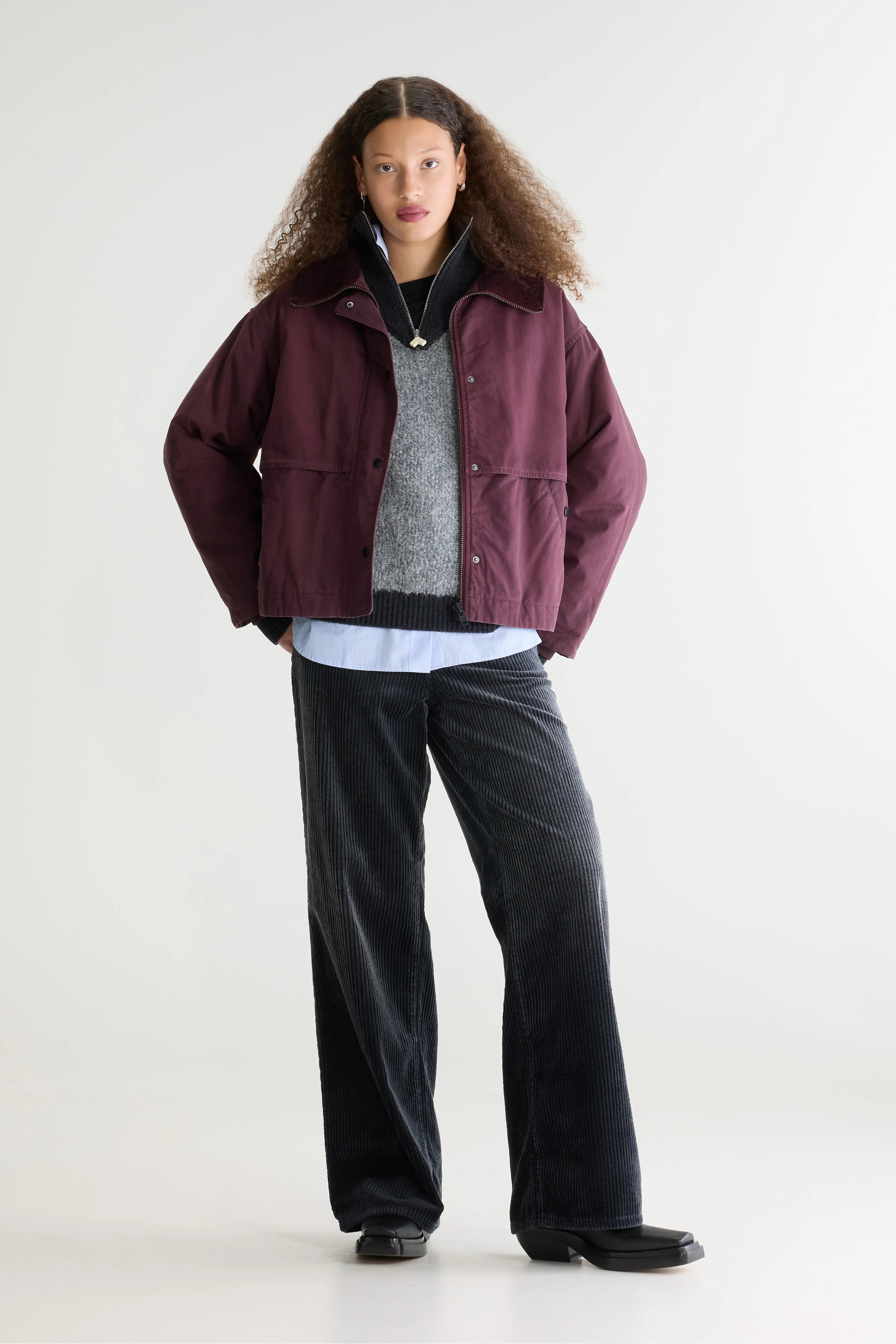 Jazlin relaxed jacket (262 / W / BURGUNDY)