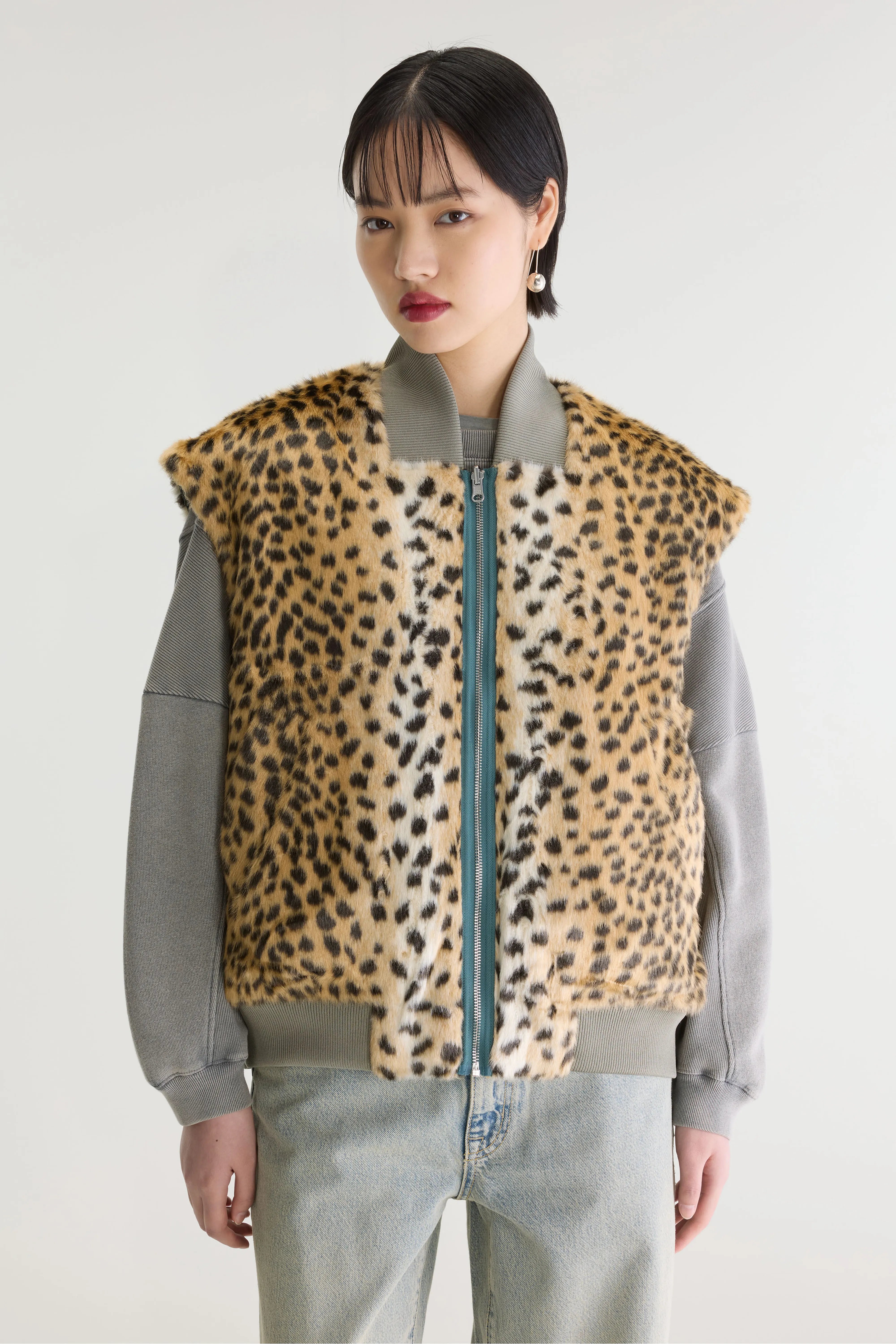 Haalo Leopard-print Bodywarmer - Ardoise For Women | Bellerose