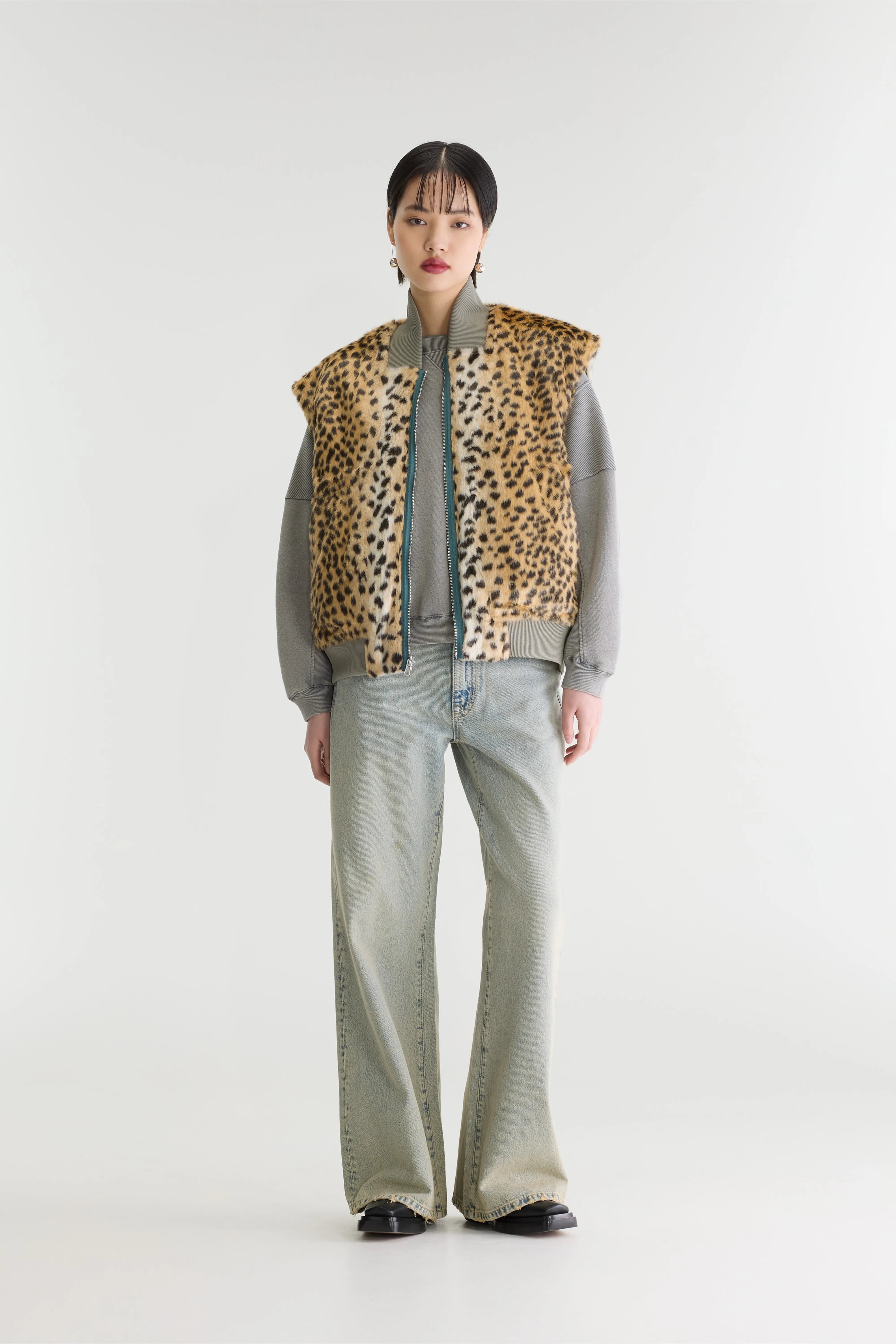 Haalo Leopard-print Bodywarmer - Ardoise For Women | Bellerose