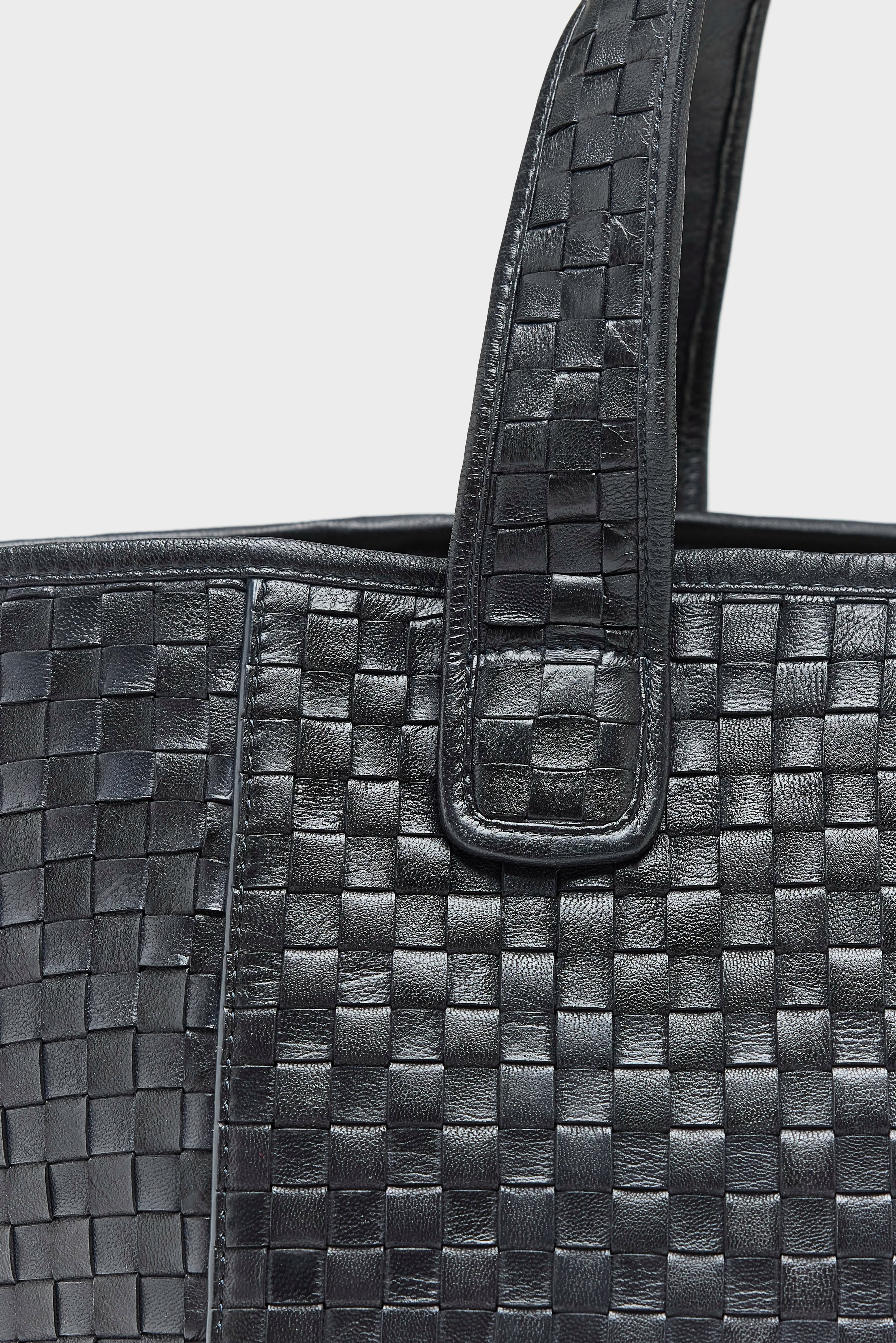 Kub large woven leather bag (262 / W / BLACK)