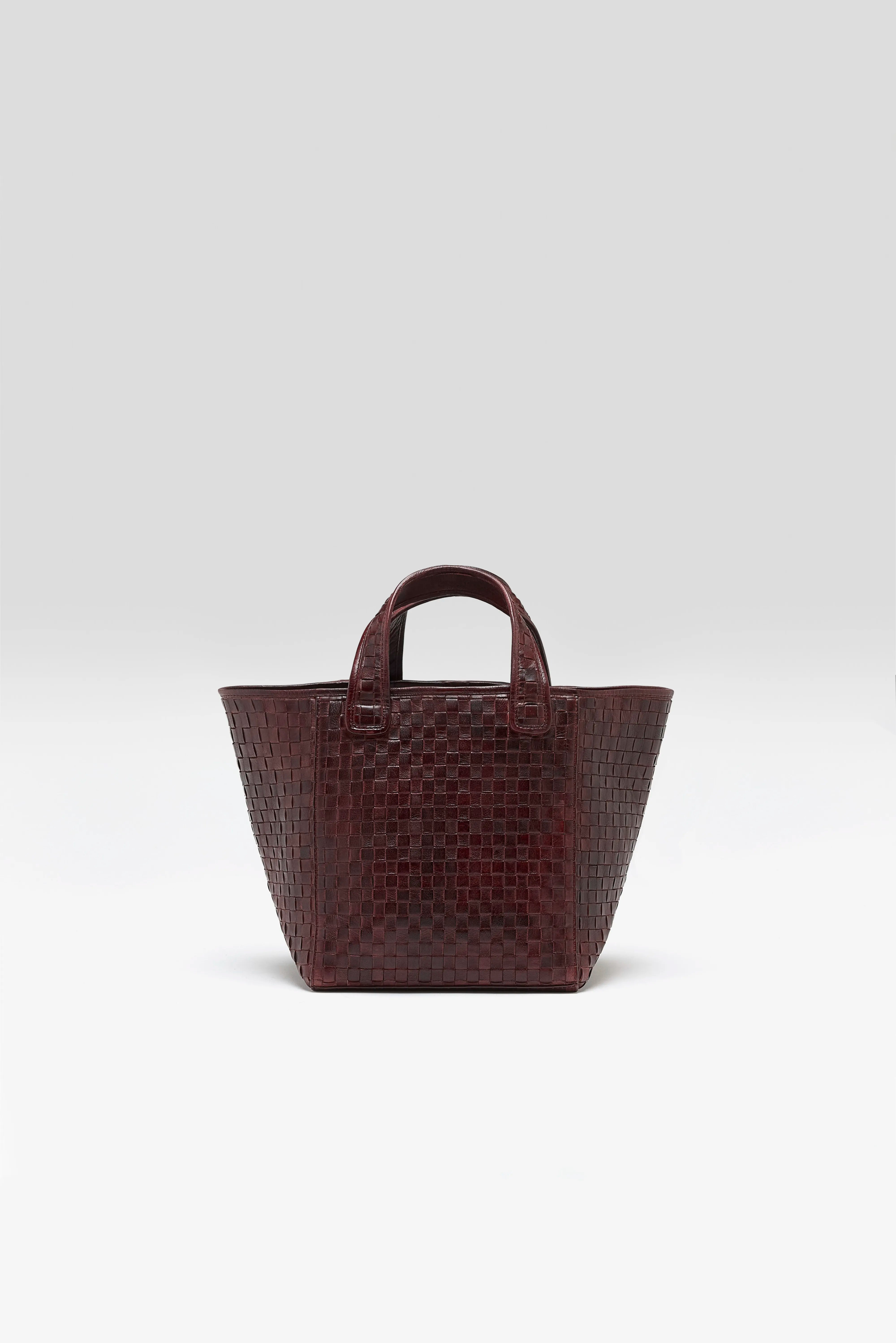 Kub Mini Woven Leather Bag - Wine For Women | Bellerose
