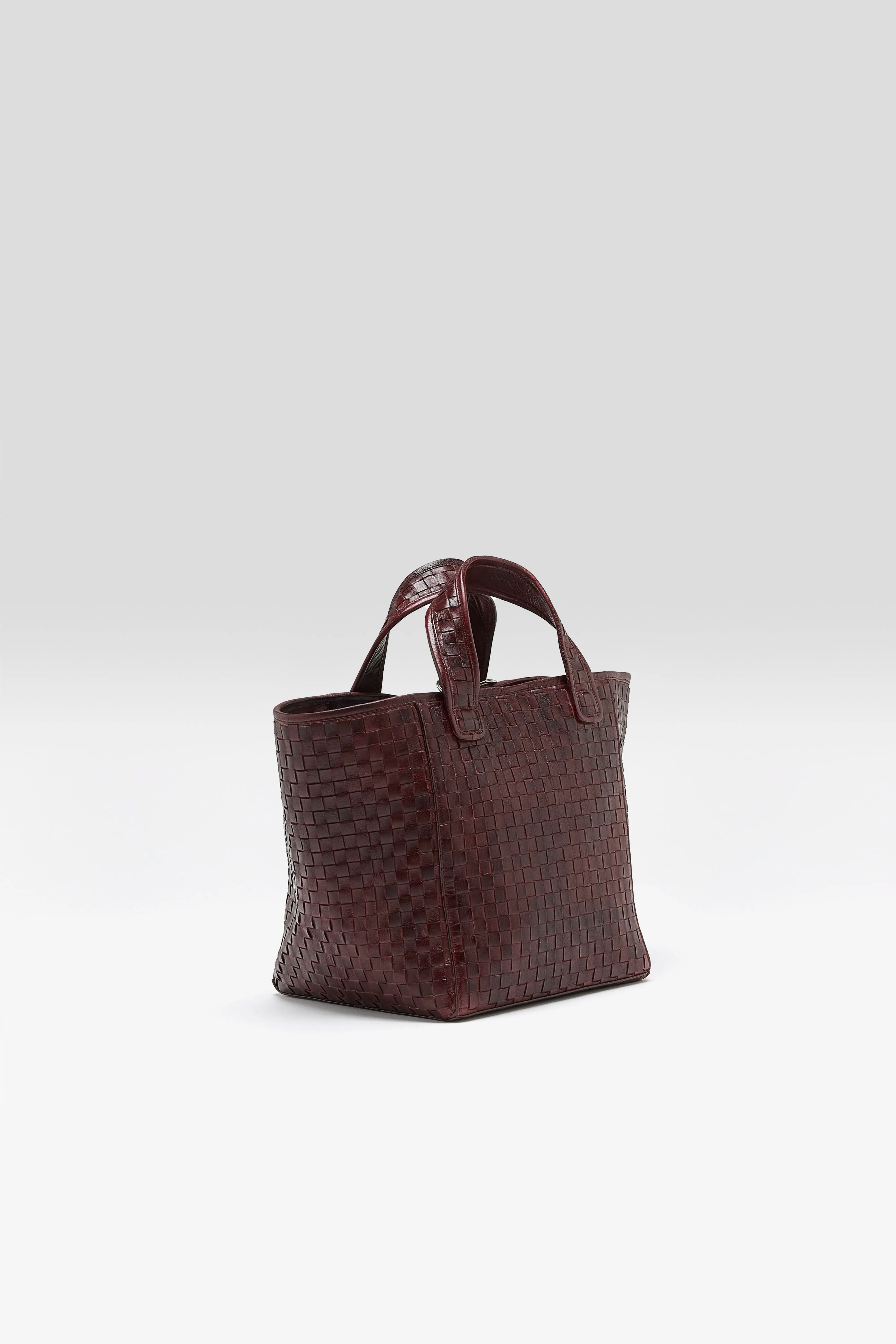 Kub mini woven leather bag (262 / W / WINE)