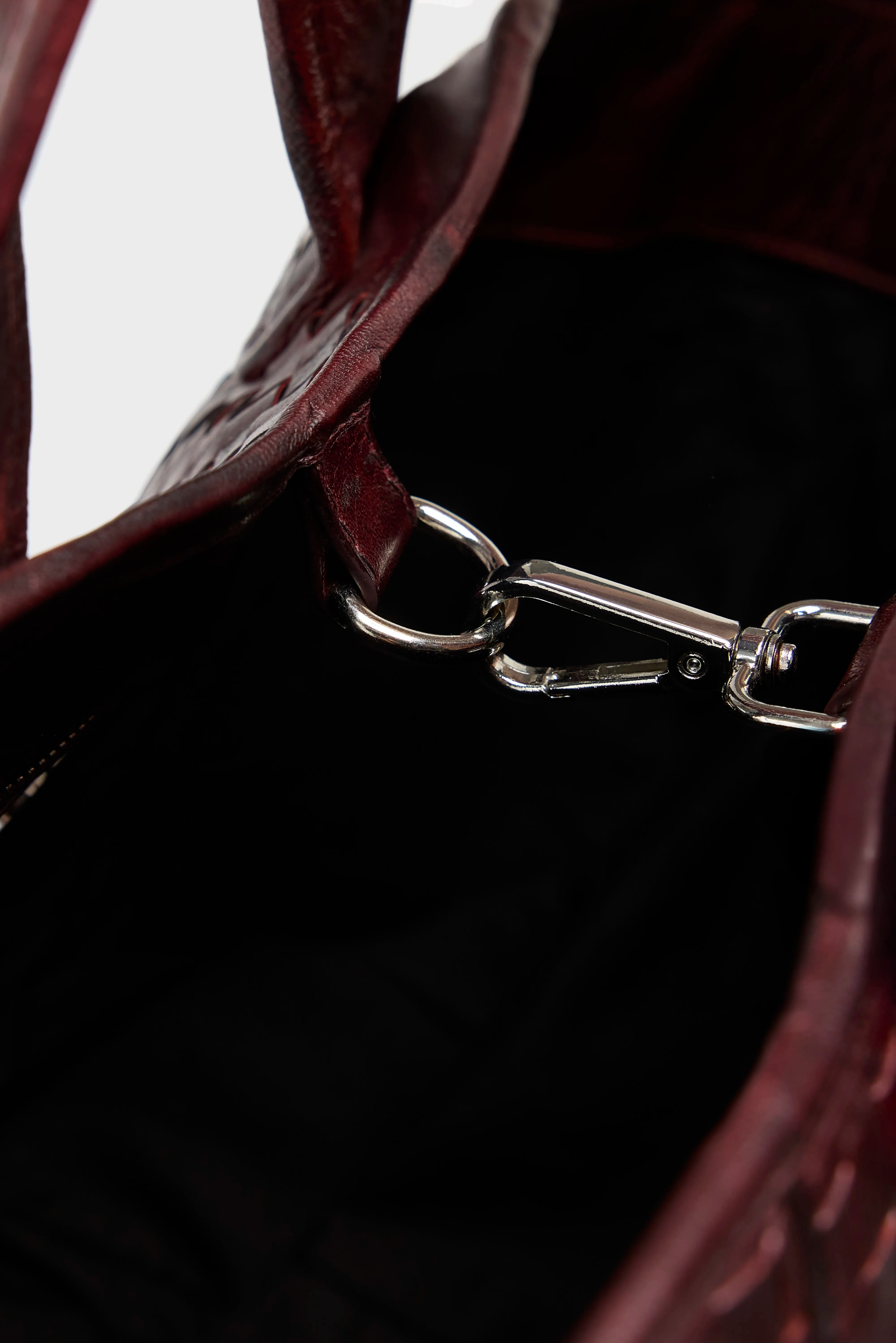 Kub Mini Woven Leather Bag - Wine For Women | Bellerose