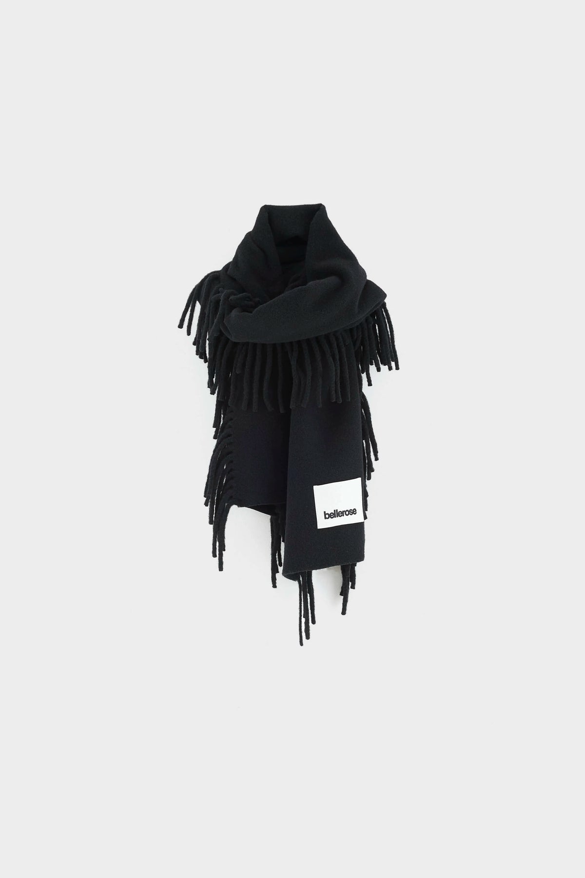 Minge sjaal met franjes (262 / W / BLACK BEAUTY)