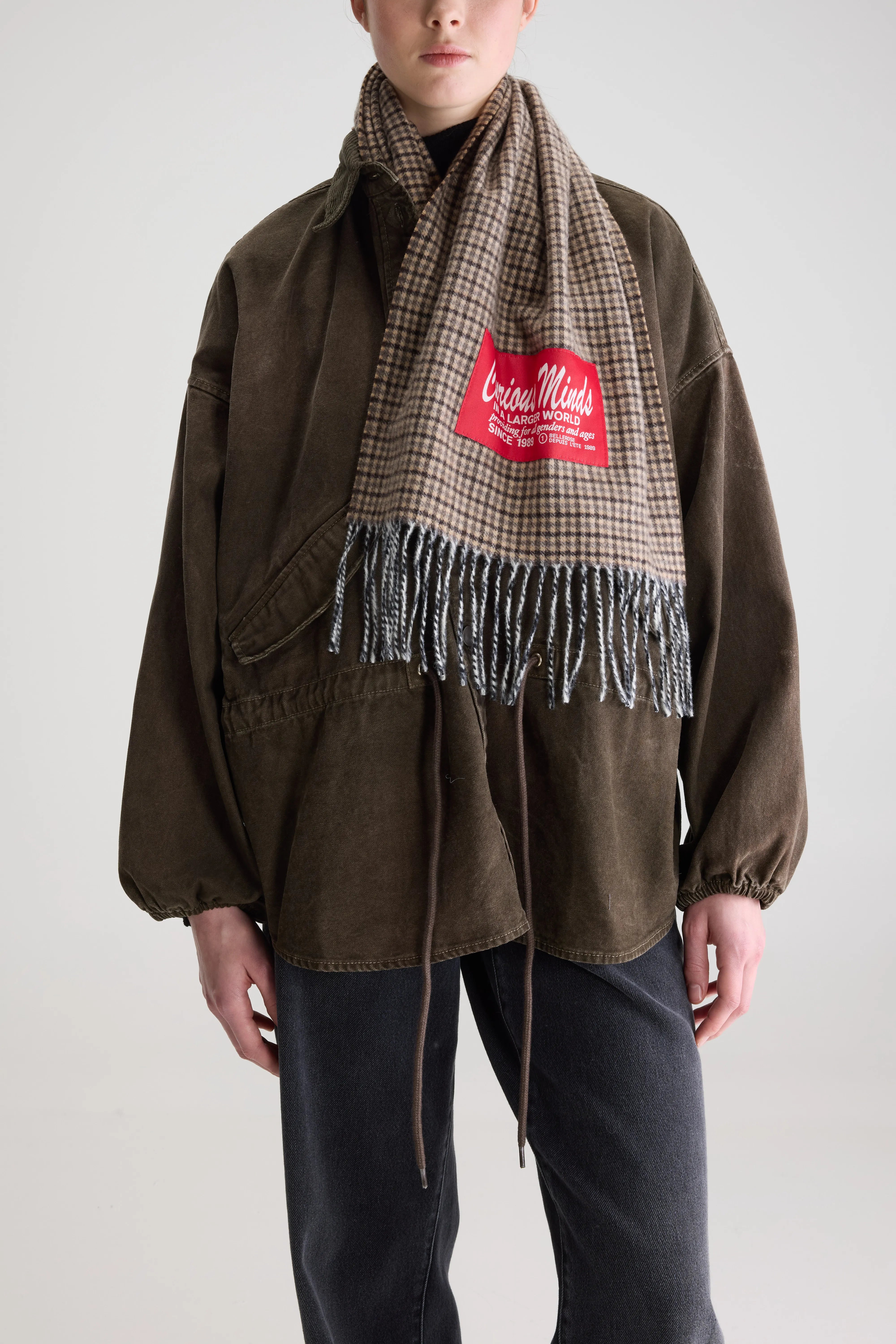 Milan Wool Scarf - Dark roast / Fir / Natural For Women | Bellerose