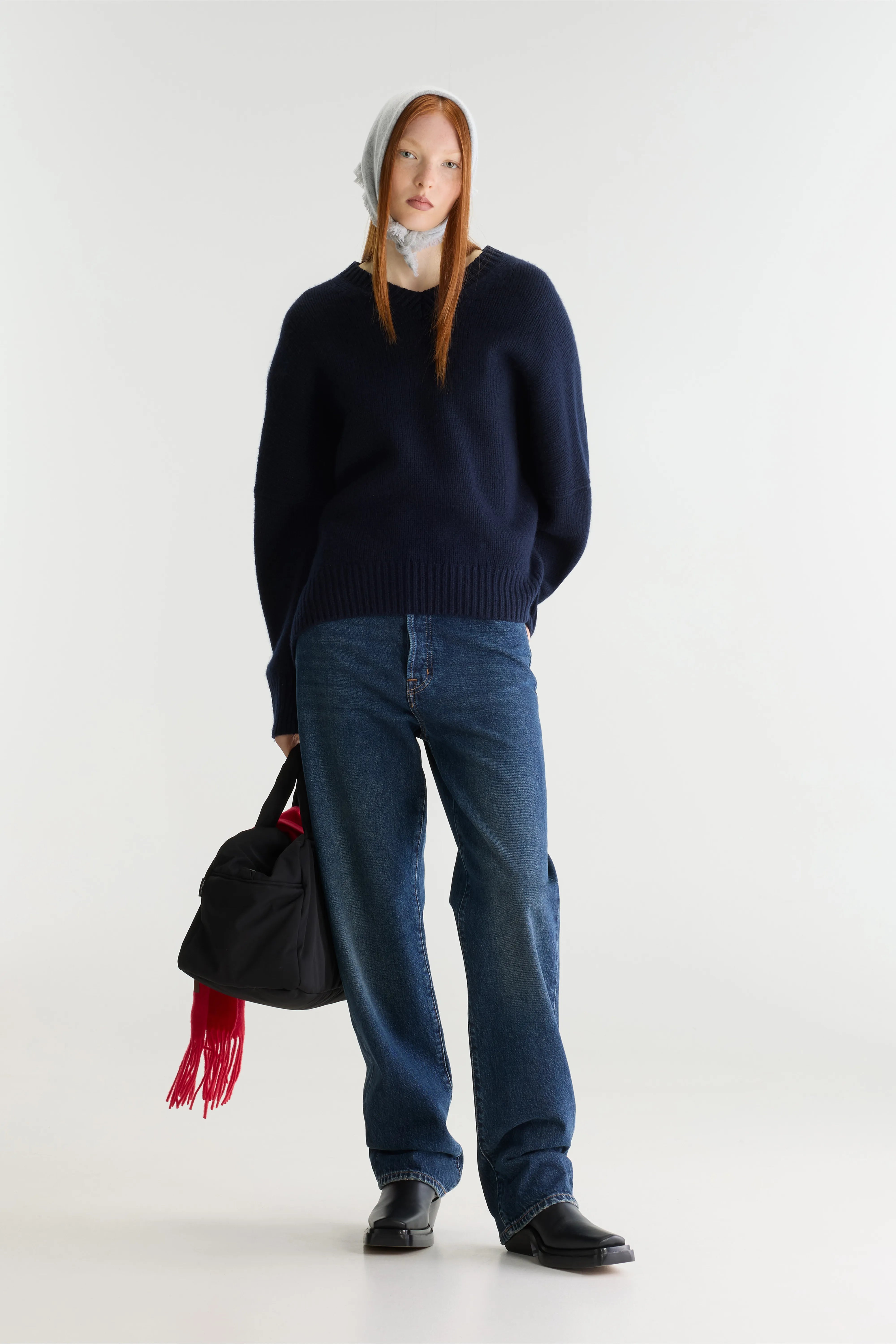 Amevy trui met V-hals (262 / W / NAVY)