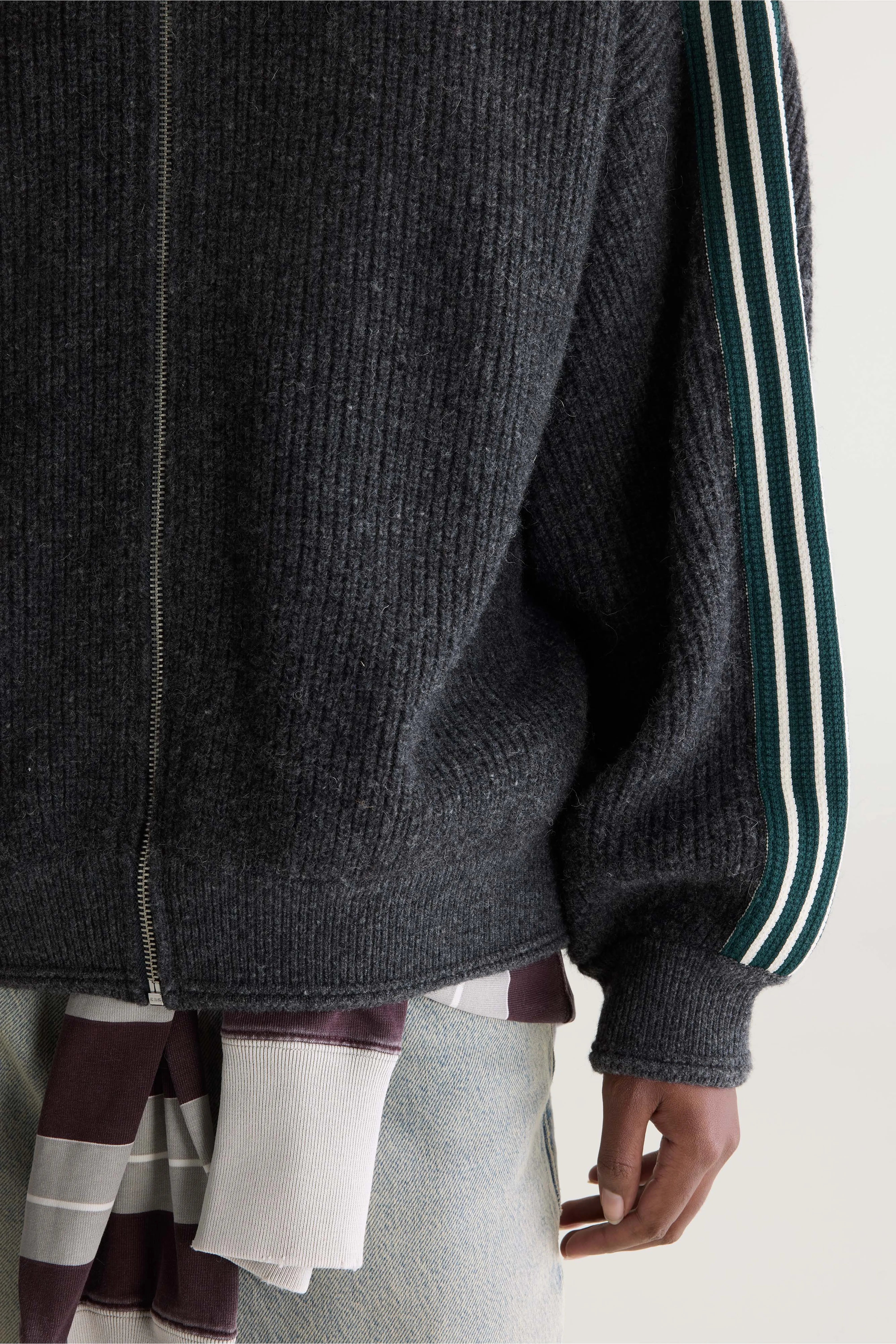Dam cardigan met rits (262 / W / DARK GREY)