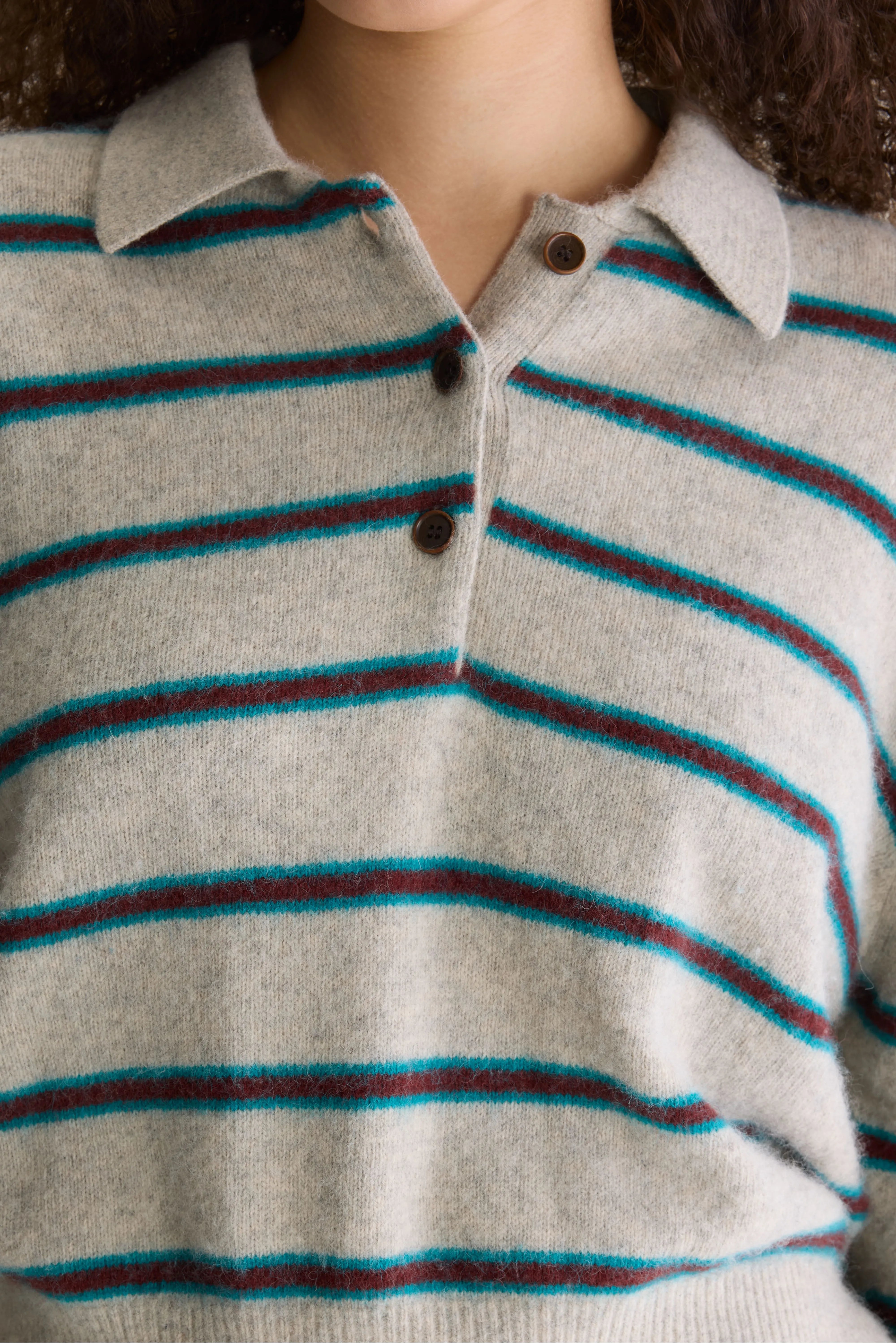 Pull col polo rayé Dussyr (262 / W / STRIPE F)