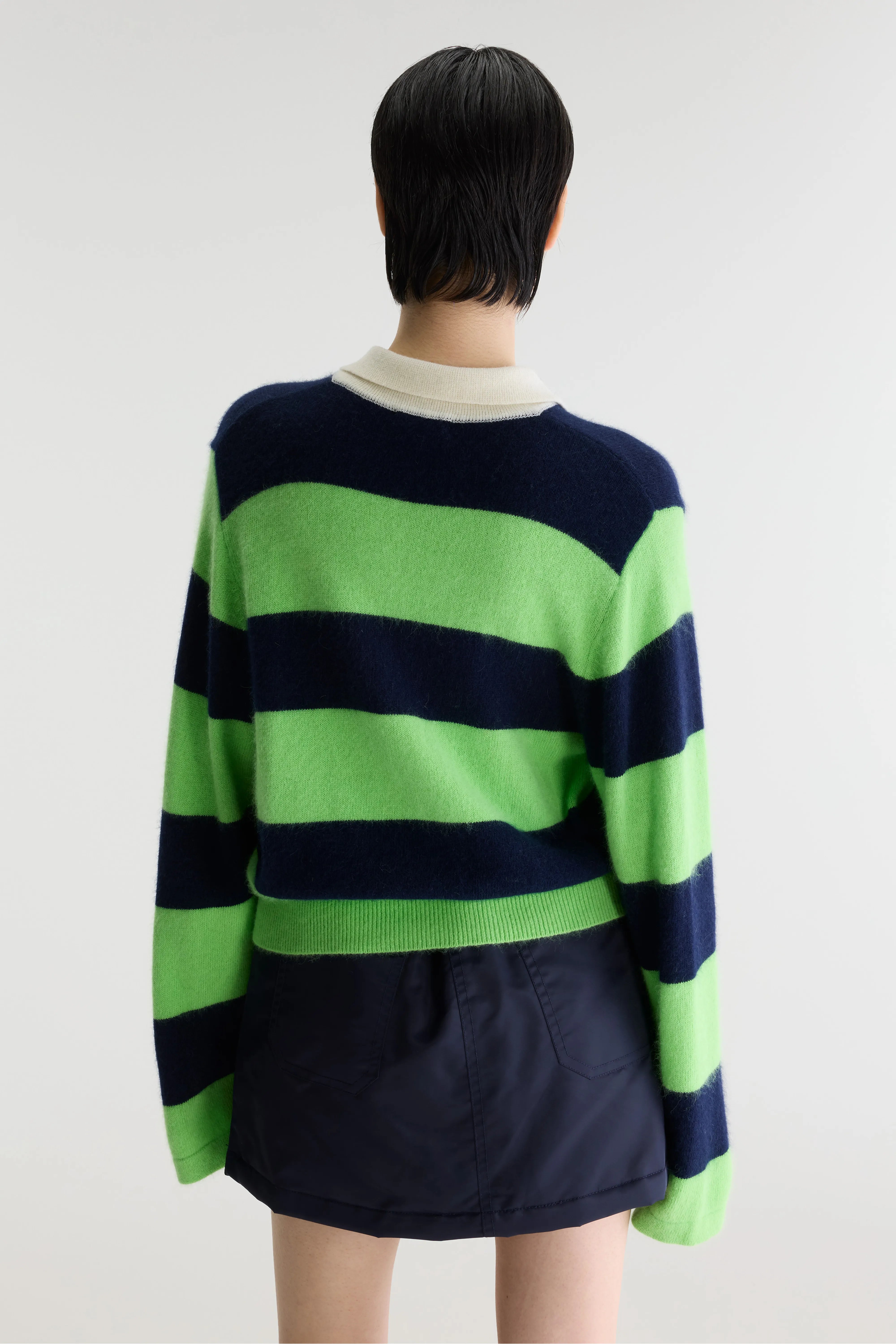 Dusto Striped Polo Sweater - Captain / Ecru / Vegas For Women | Bellerose