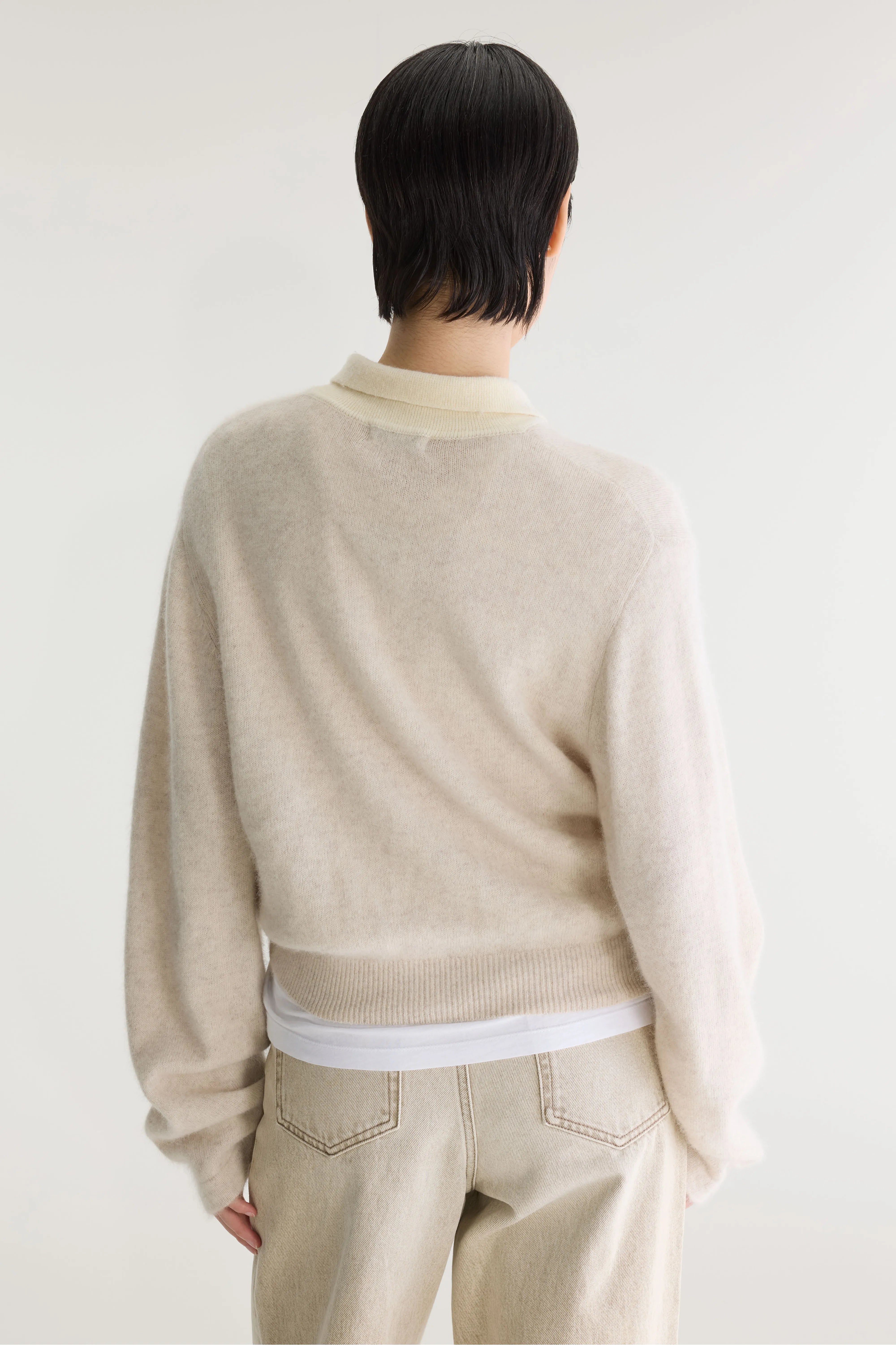 Dusto Polo Sweater - Ecru / Oyster For Women | Bellerose