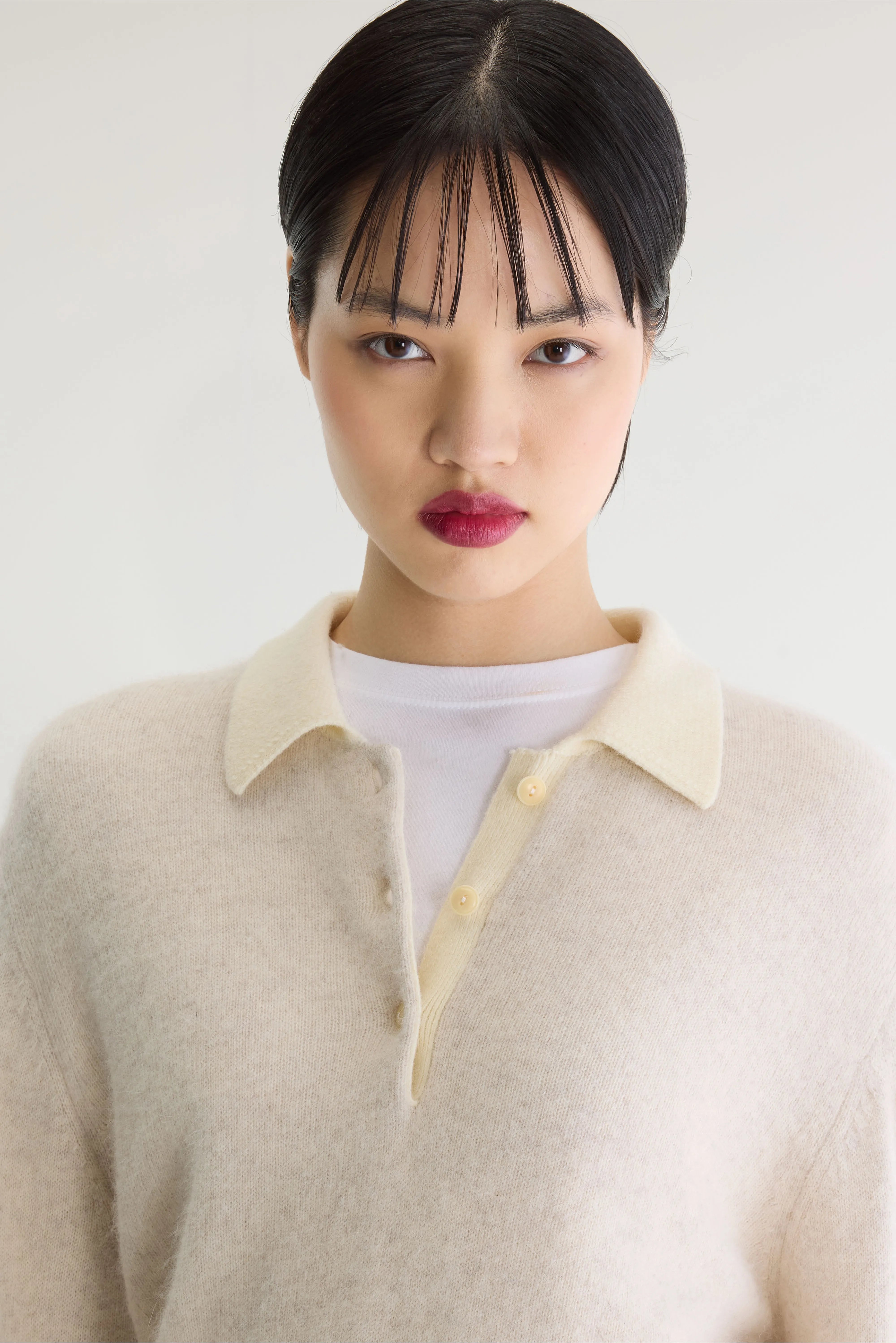 Dusto Polo Sweater - Ecru / Oyster For Women | Bellerose