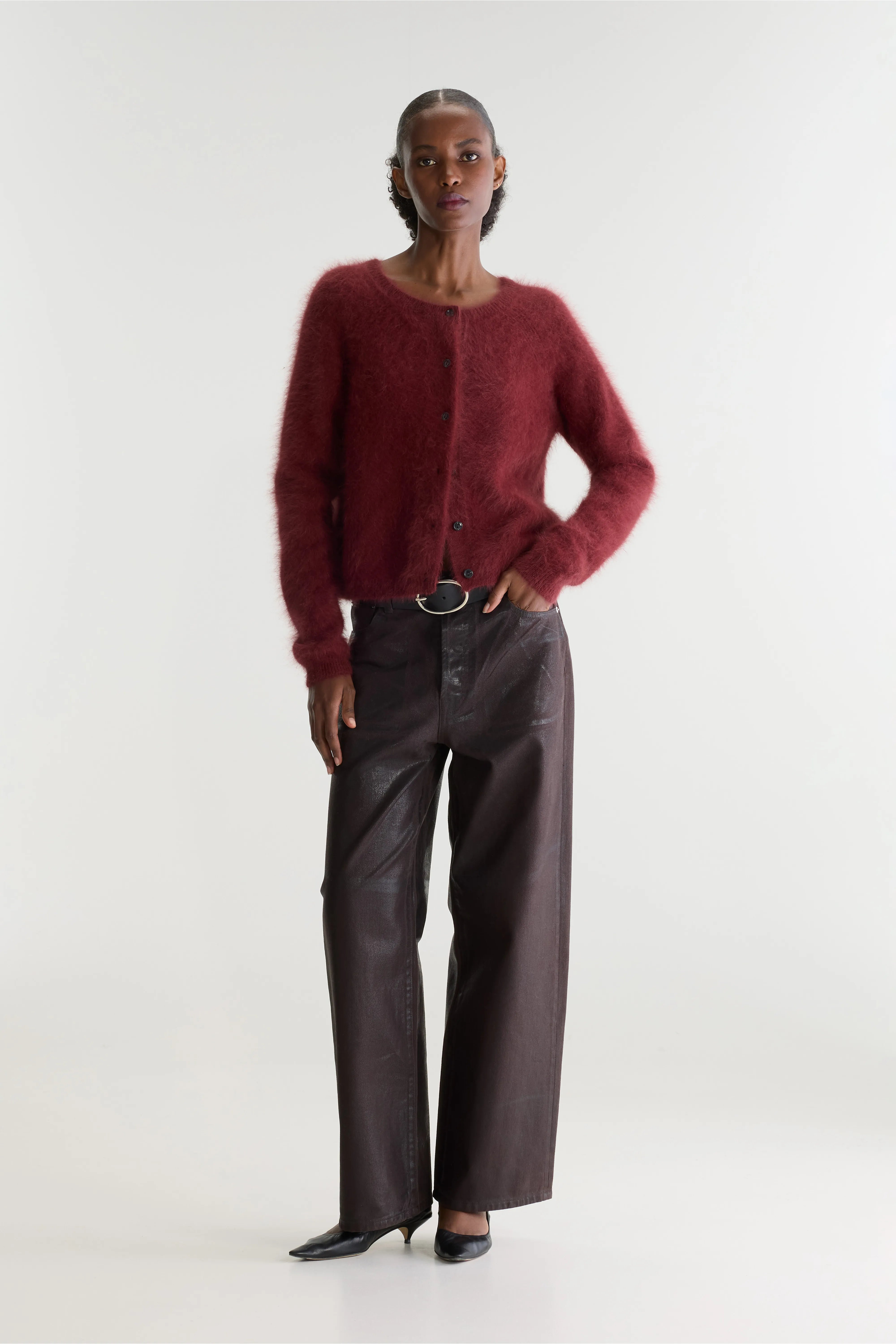 Cardigan En Angora Datair - Grenat Pour Femme | Bellerose