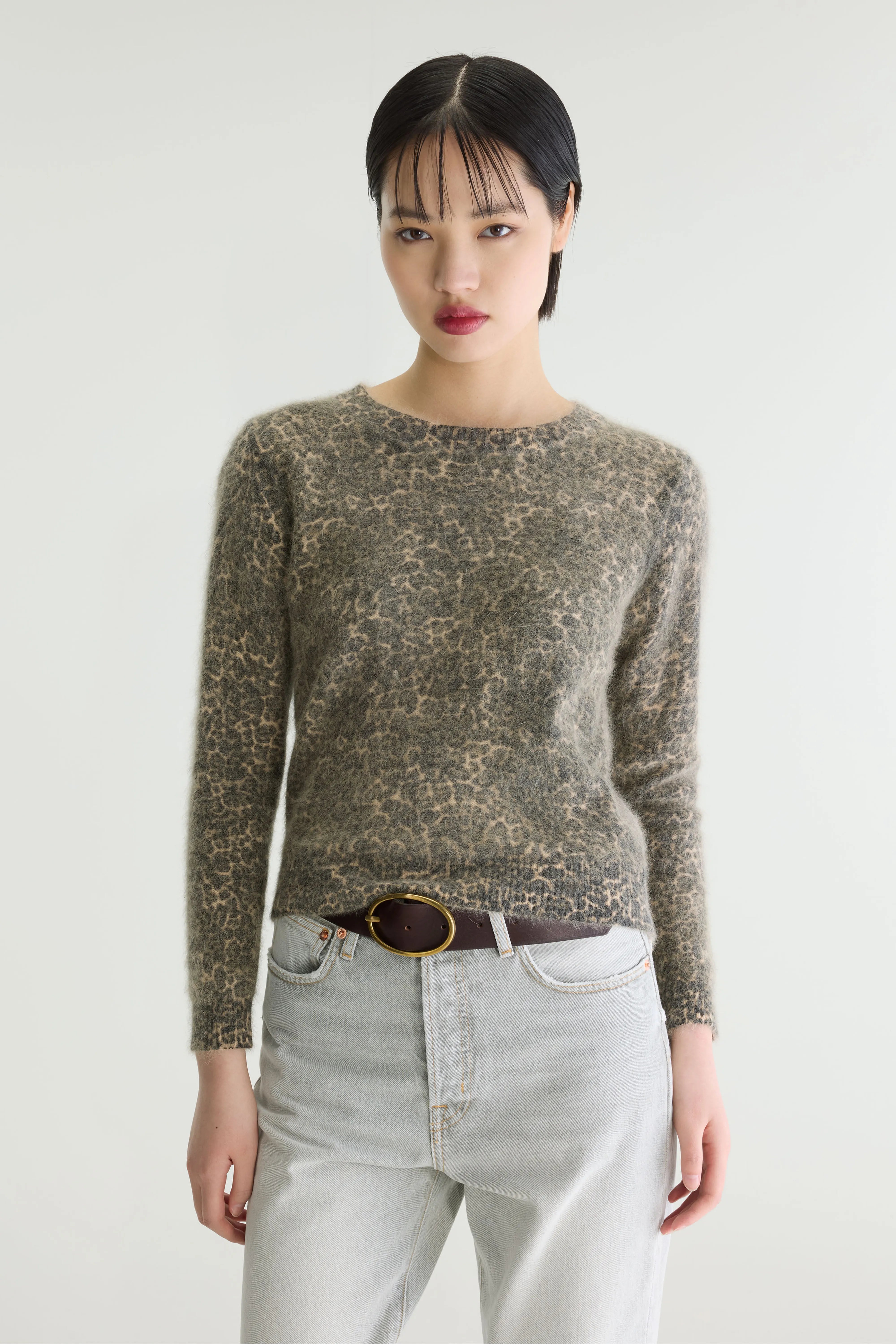 Datti Angora-blend Sweater - Black beauty / Nuage / Suede For Women | Bellerose