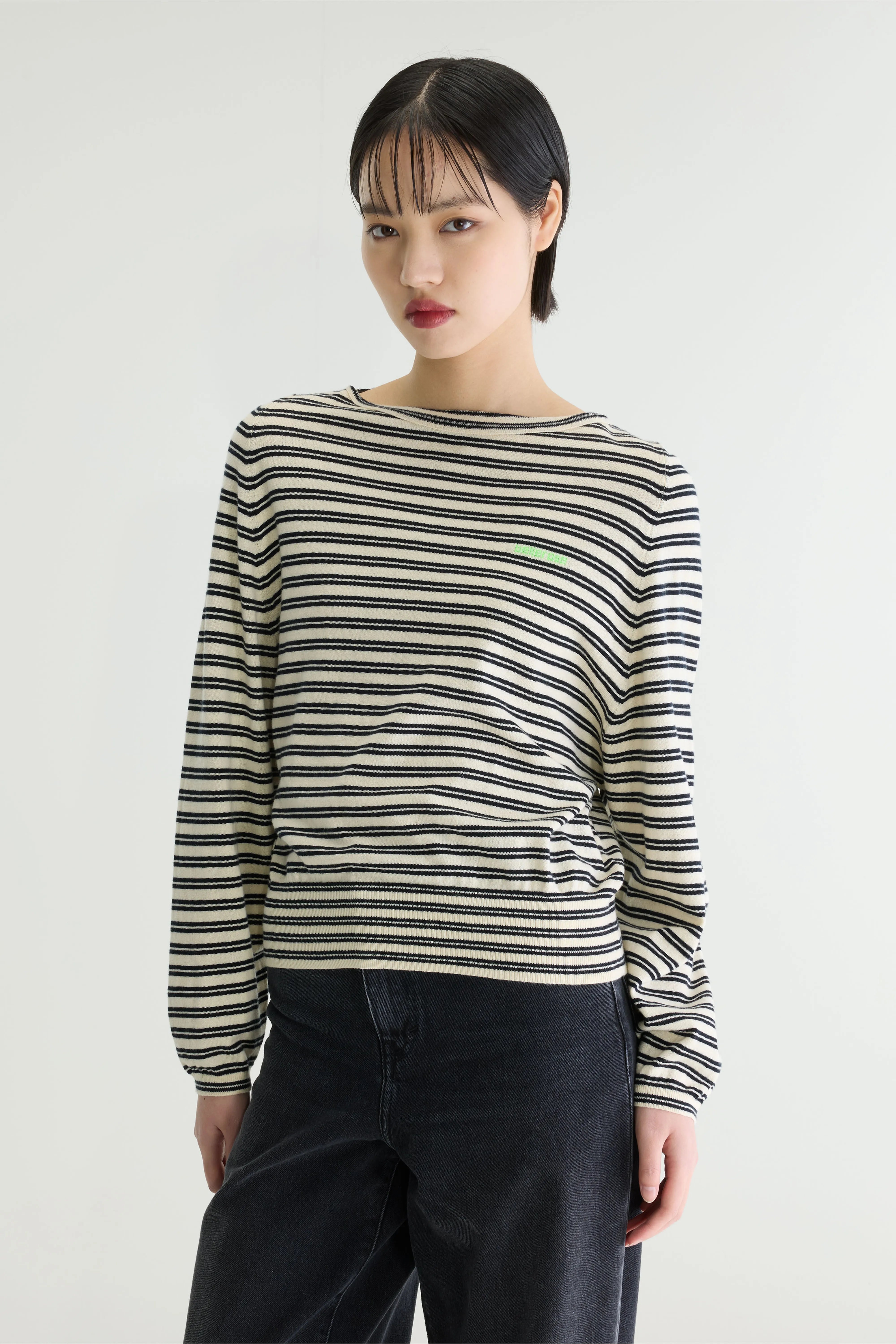 Gerhi Relaxed Sweater - Milky way / Navy / Vegas For Women | Bellerose