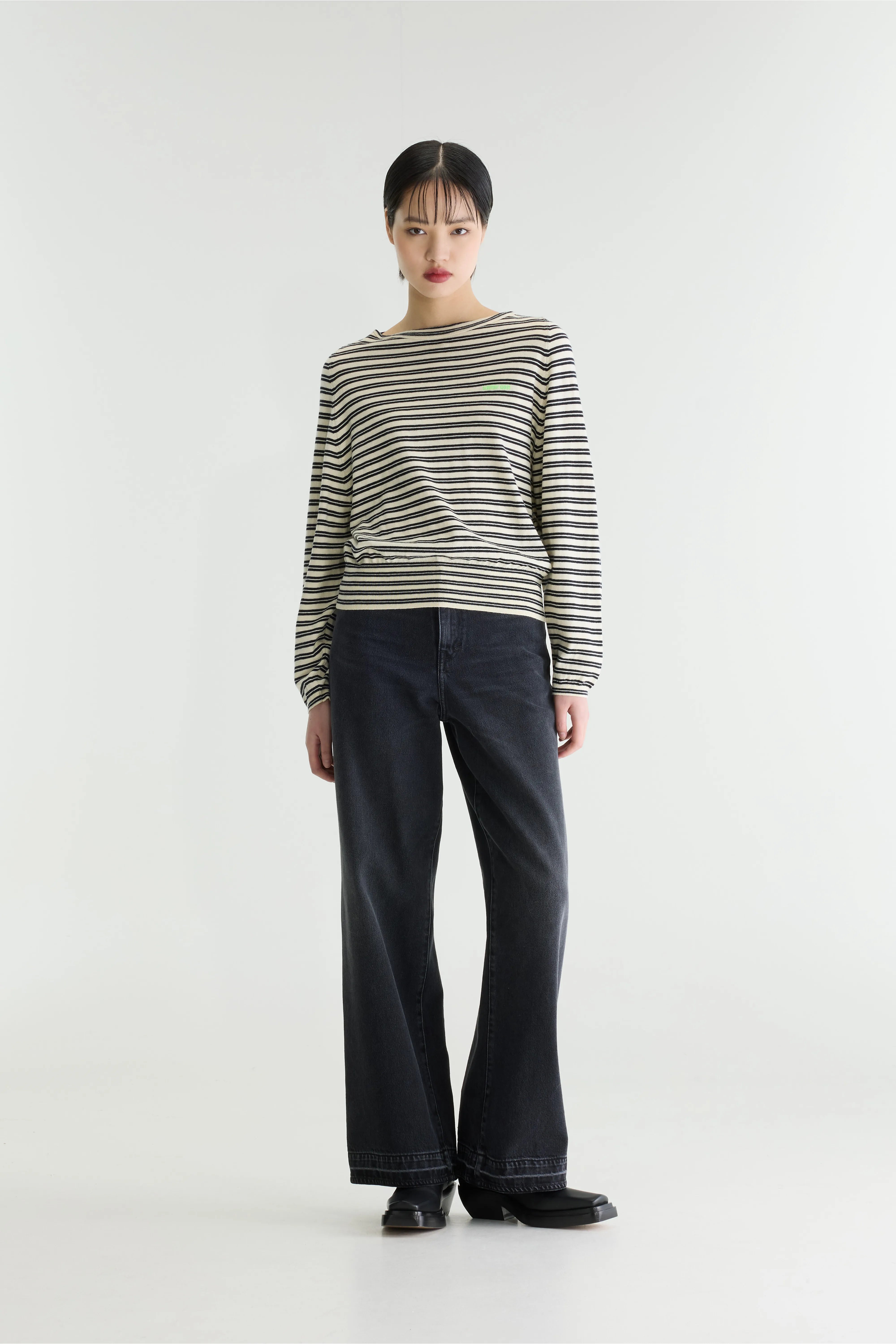 Gerhi Relaxed Sweater - Milky way / Navy / Vegas For Women | Bellerose
