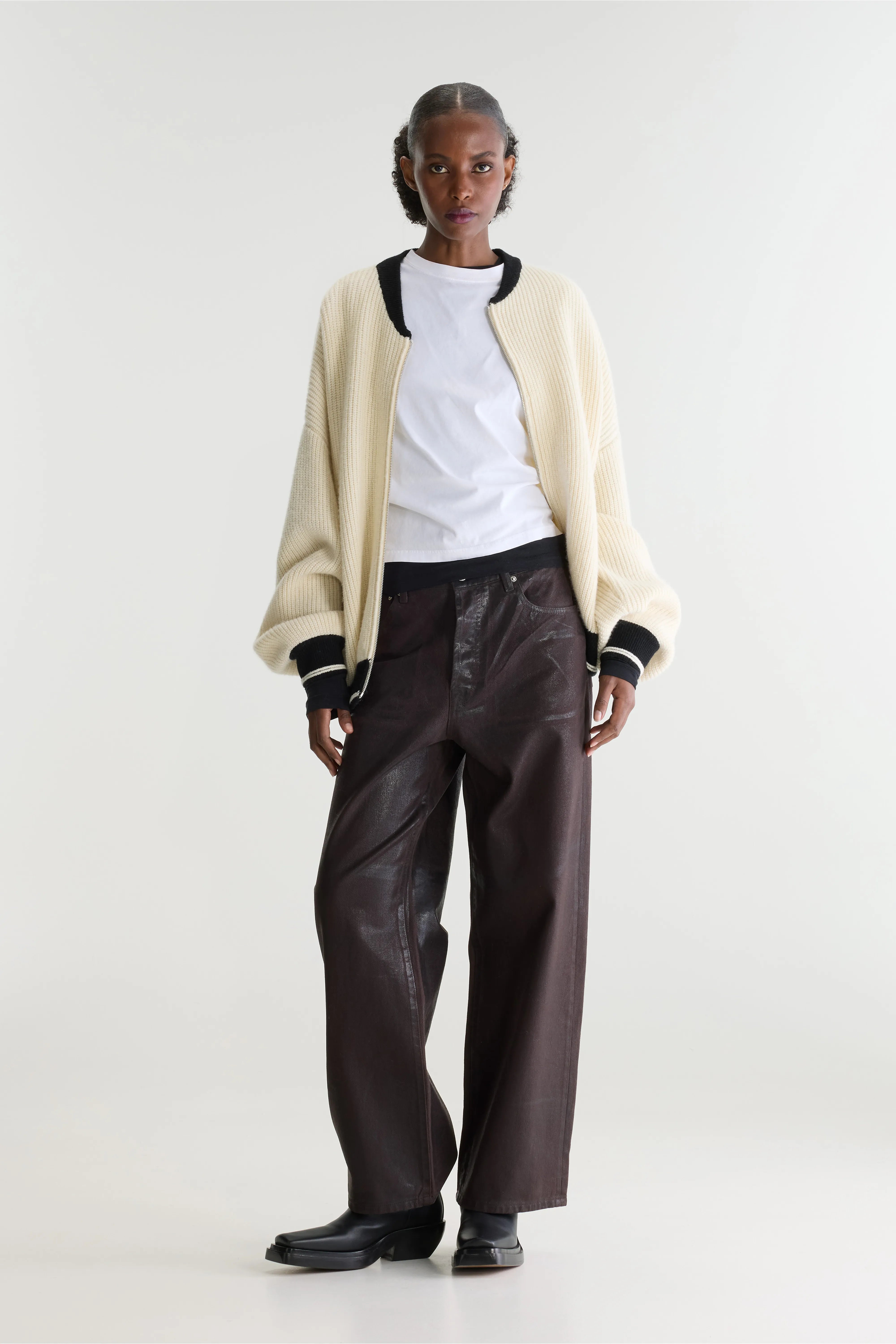 Dammo cardigan met rits (262 / W / NATURAL)