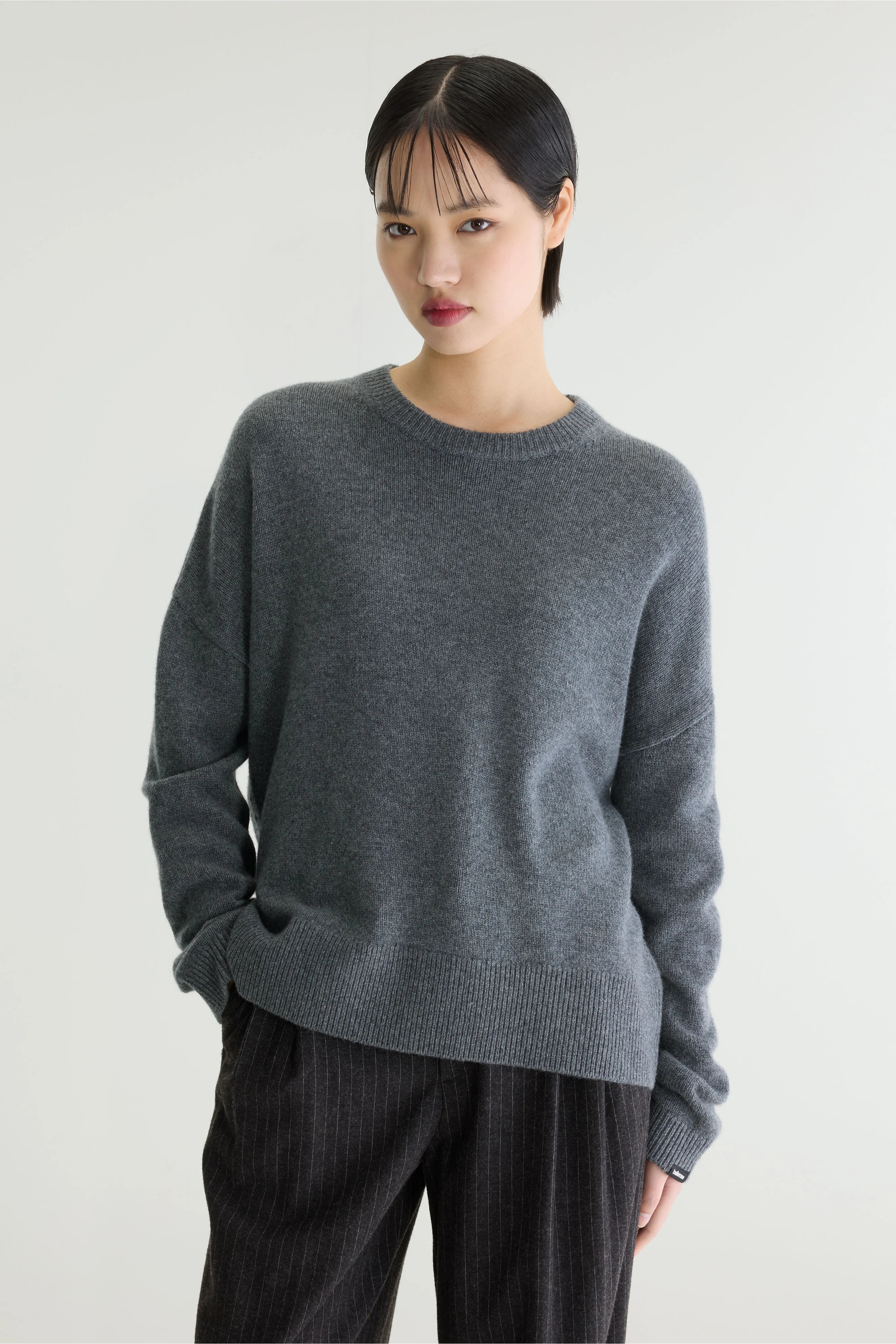 Syn Crewneck Cashmere Sweater - Grey mel For Women | Bellerose