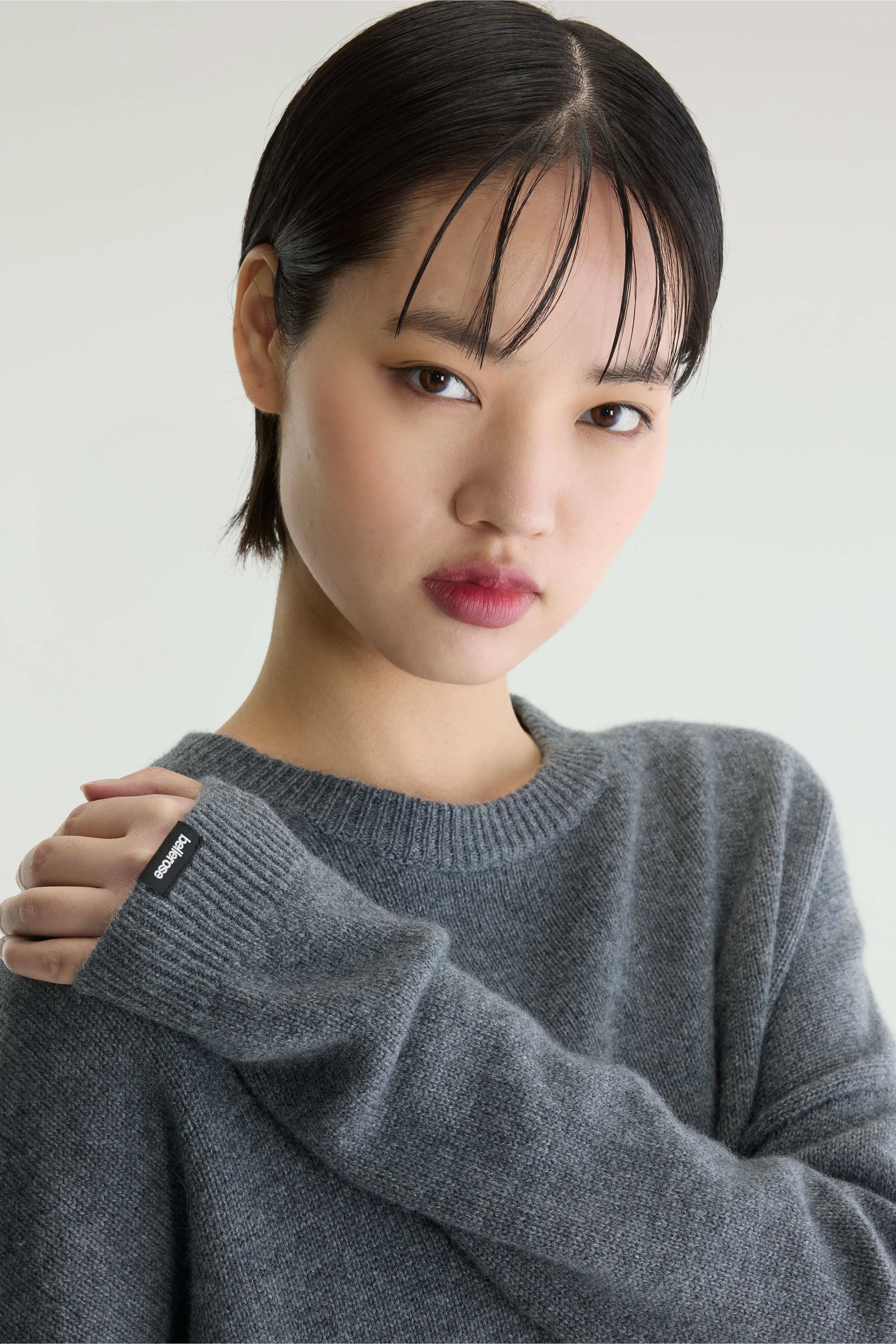 Syn Crewneck Cashmere Sweater - Grey mel For Women | Bellerose