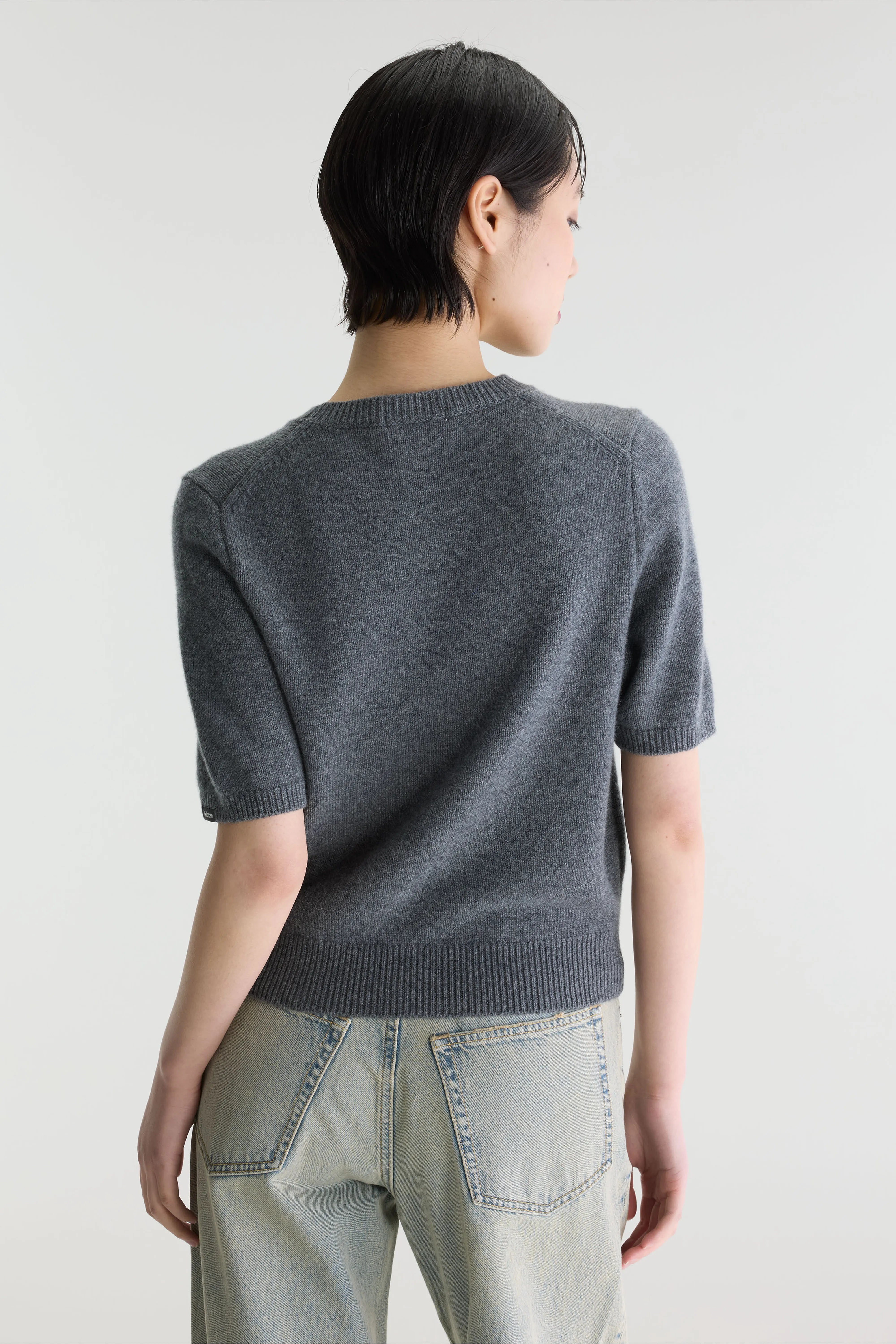 Synad Short-sleeve Cashmere Sweater - Grey mel For Women | Bellerose