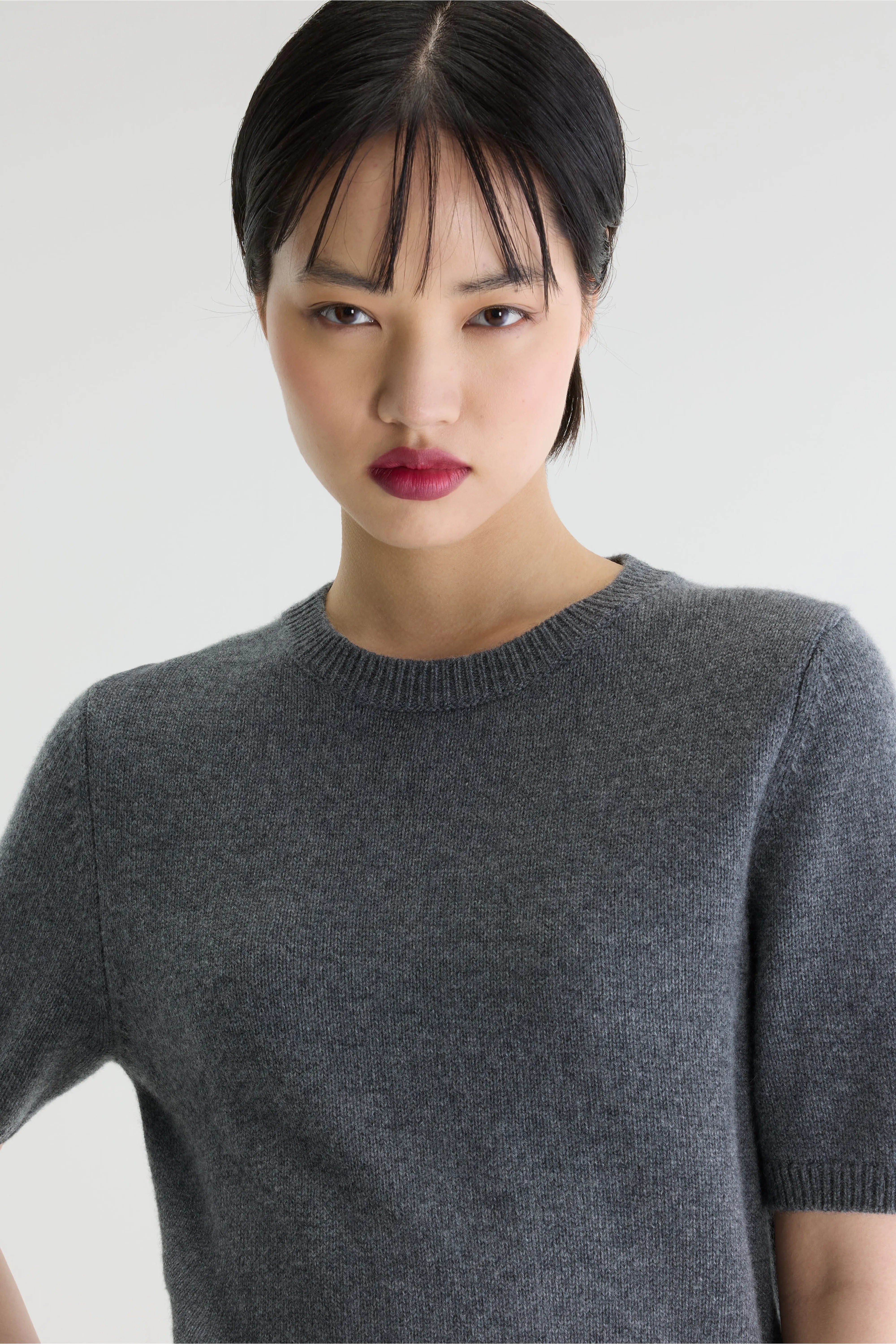 Synad Short-sleeve Cashmere Sweater - Grey mel For Women | Bellerose