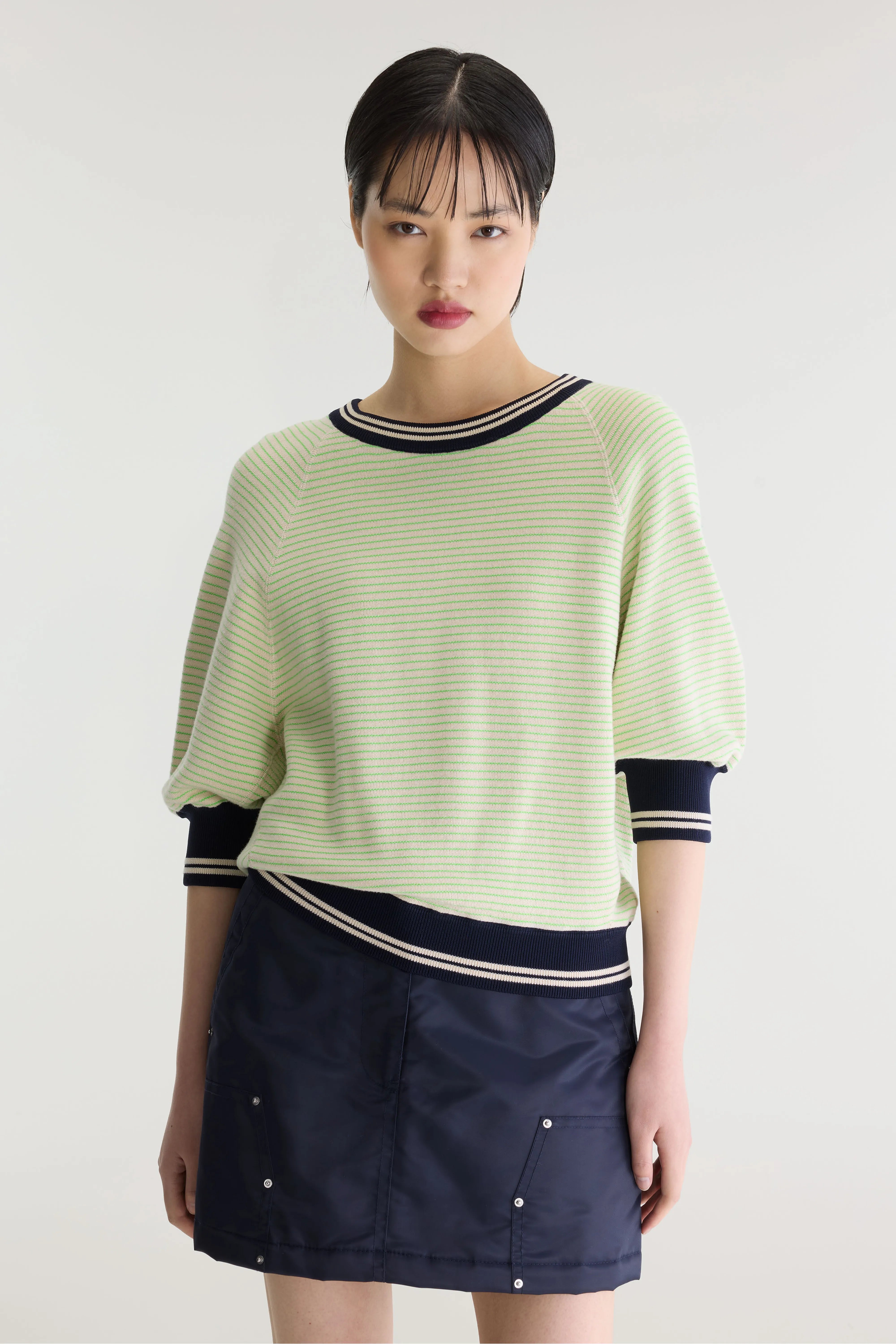 Anglet Crewneck Sweater - Ivory / Navy / Vegas For Women | Bellerose
