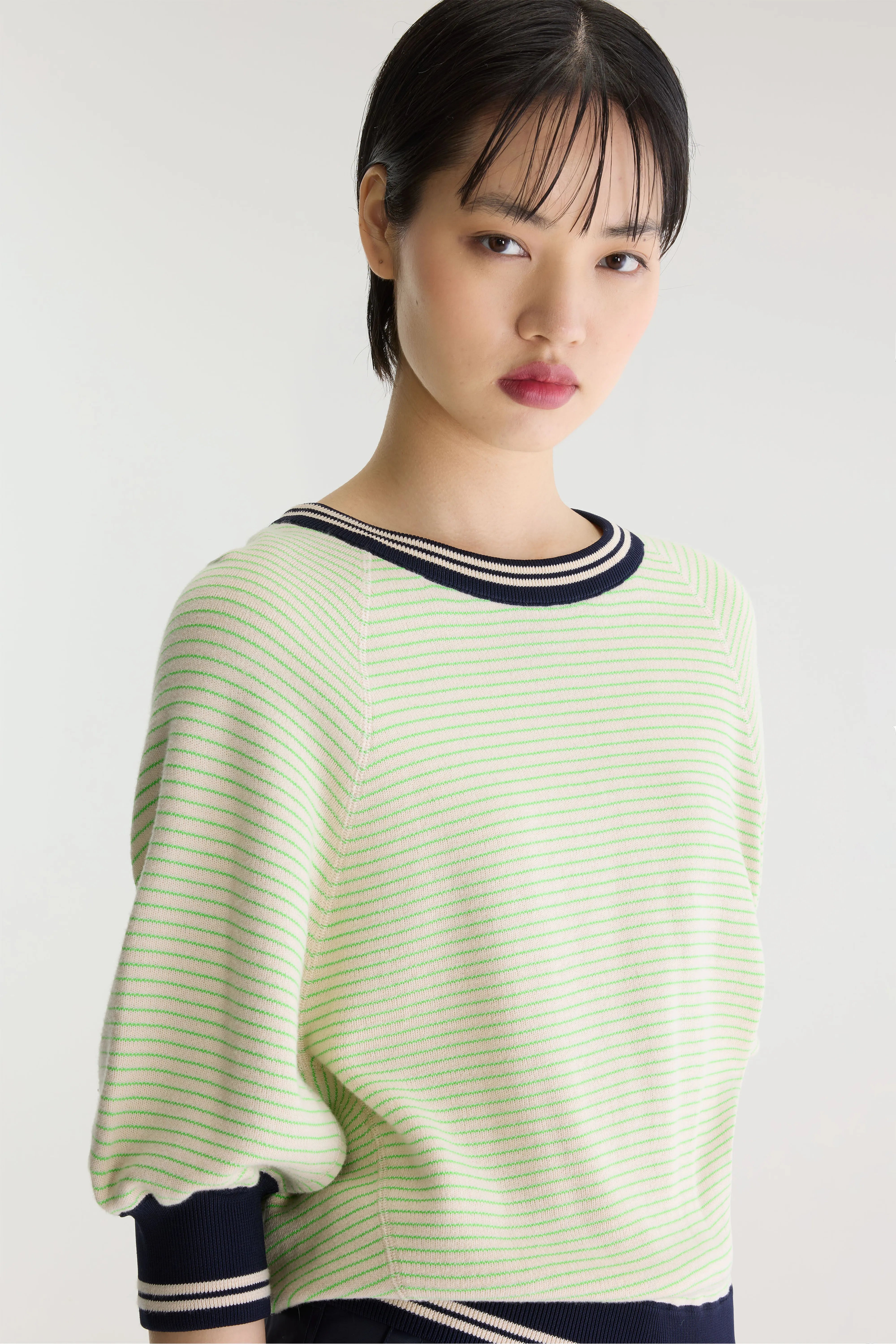 Anglet Crewneck Sweater - Ivory / Navy / Vegas For Women | Bellerose