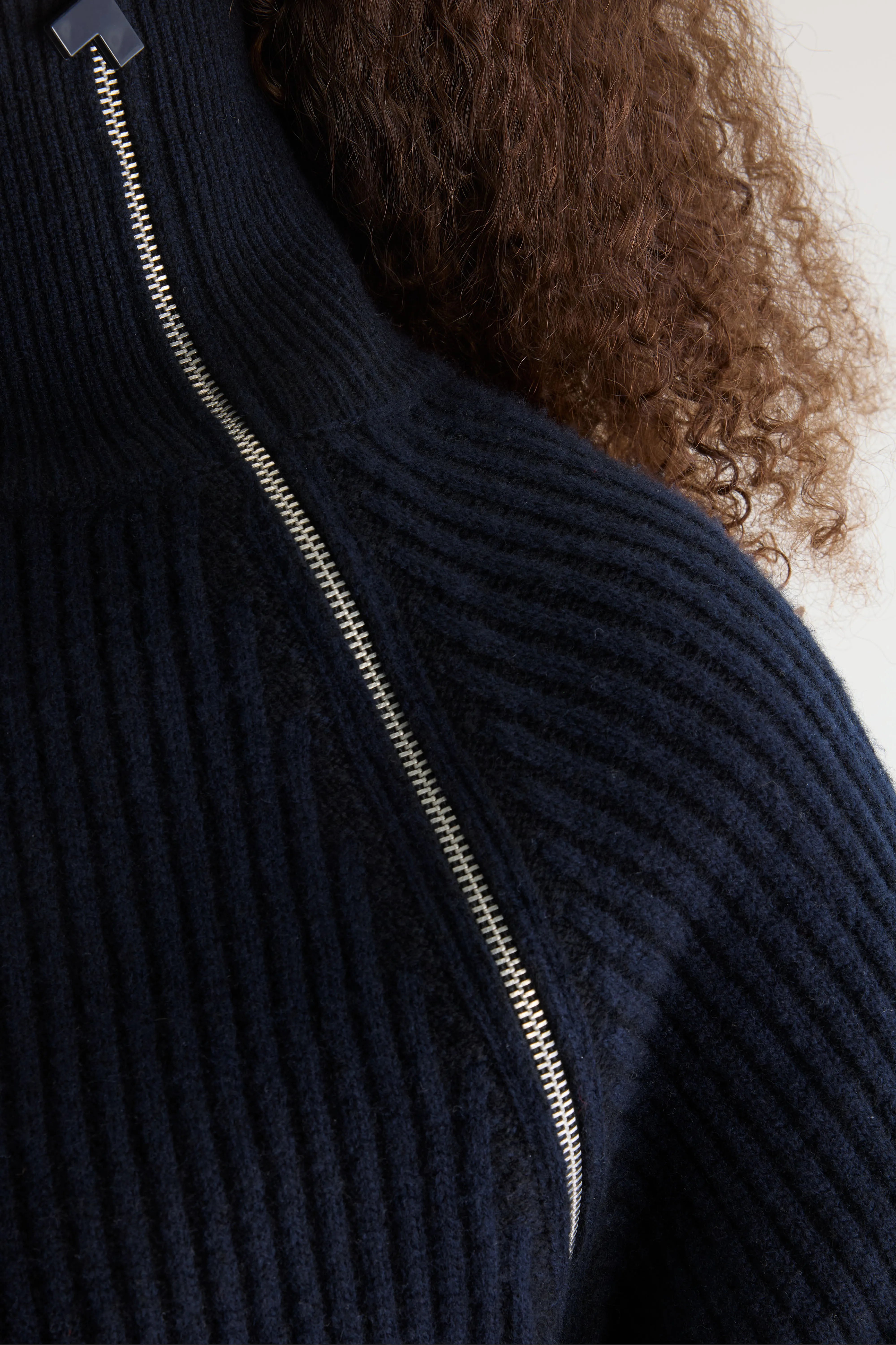 Pull col roulé zippé Dorry (262 / W / NAVY)