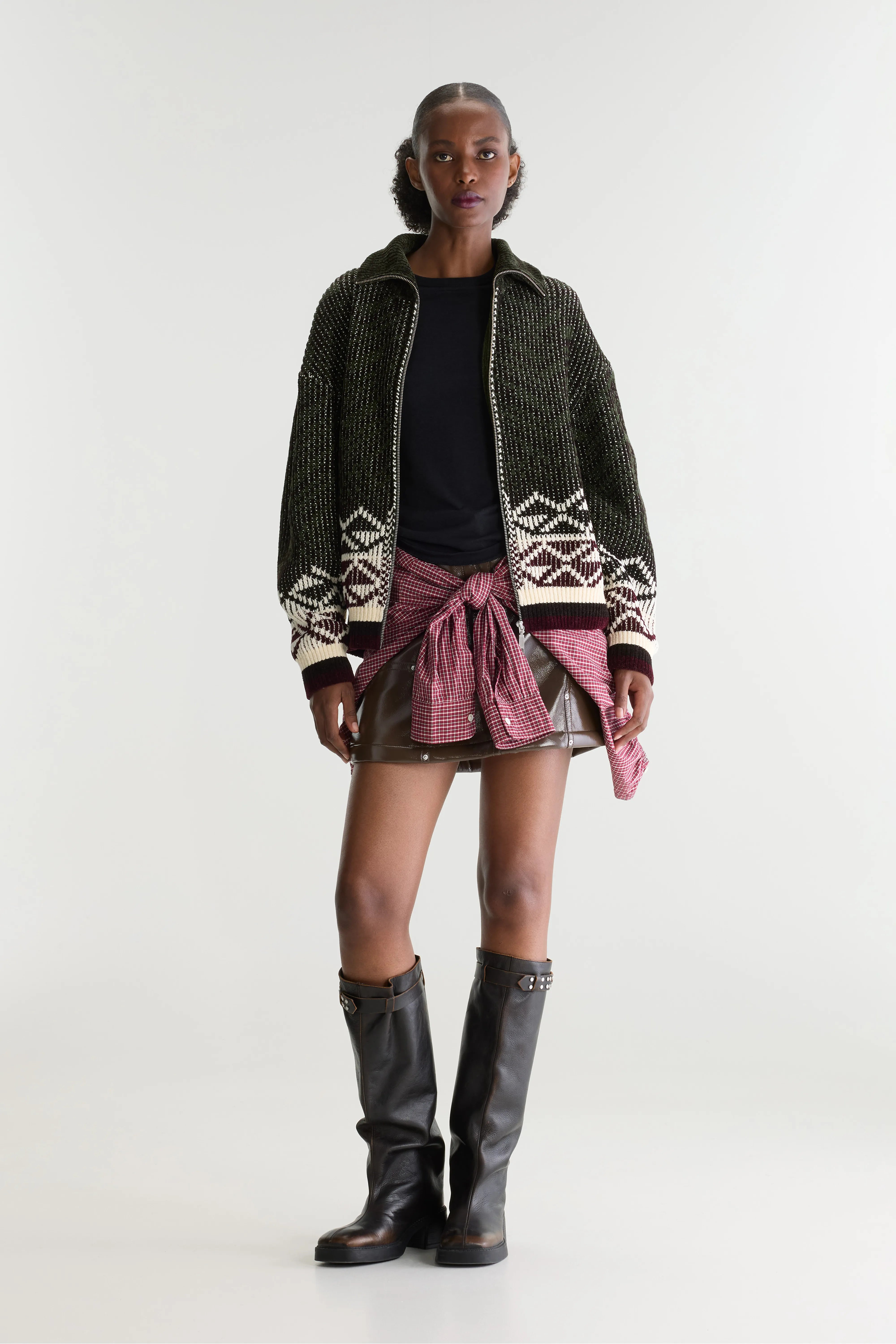 Alve cardigan met rits (262 / W / DISPLAY A)