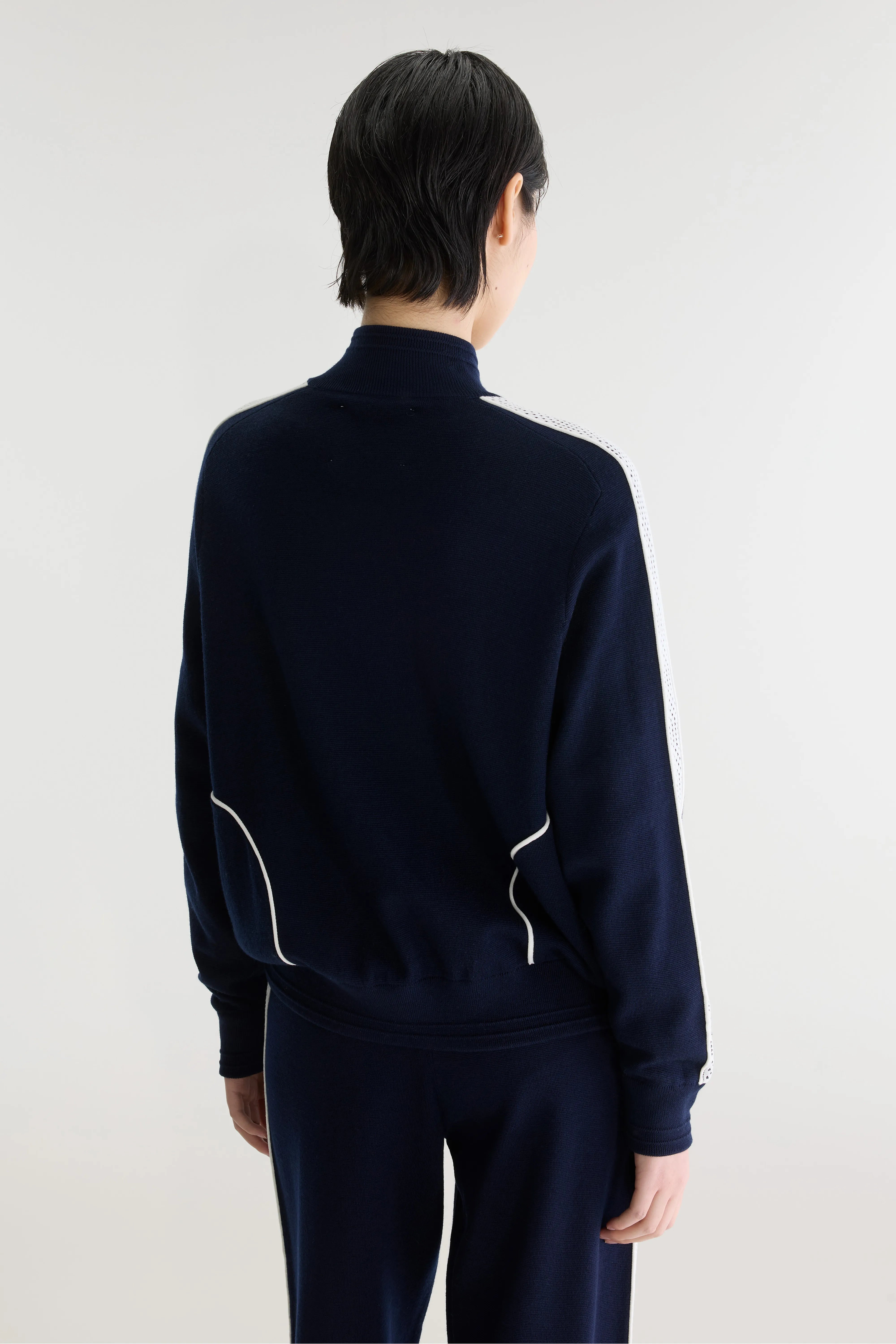 Cardigan Zippé Dousy - Navy / White Pour Femme | Bellerose
