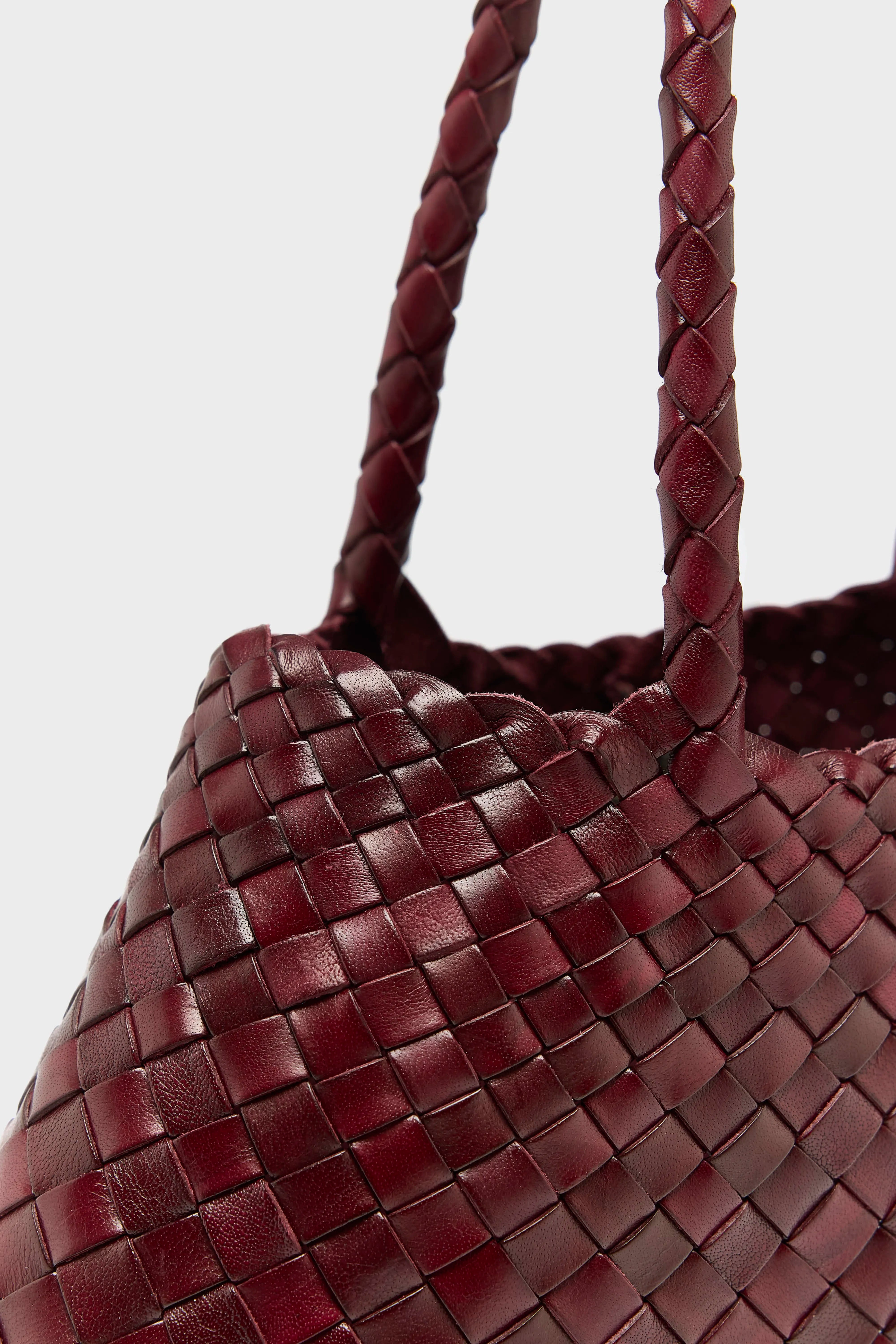 Grand Sac Santa Croce en Cuir Tressé  (252 / W / BORDEAUX)