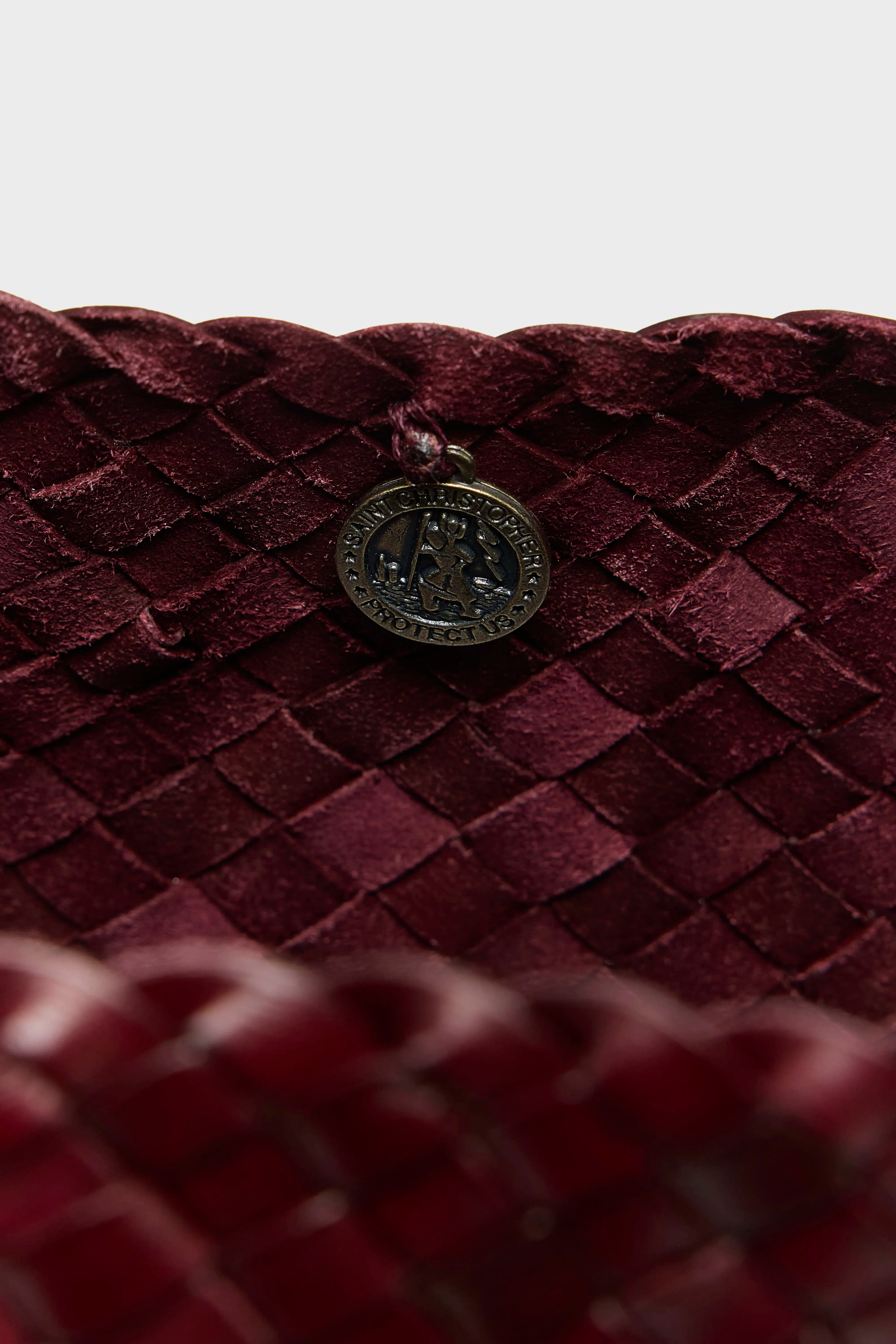 Grand Sac Santa Croce en Cuir Tressé  (252 / W / BORDEAUX)