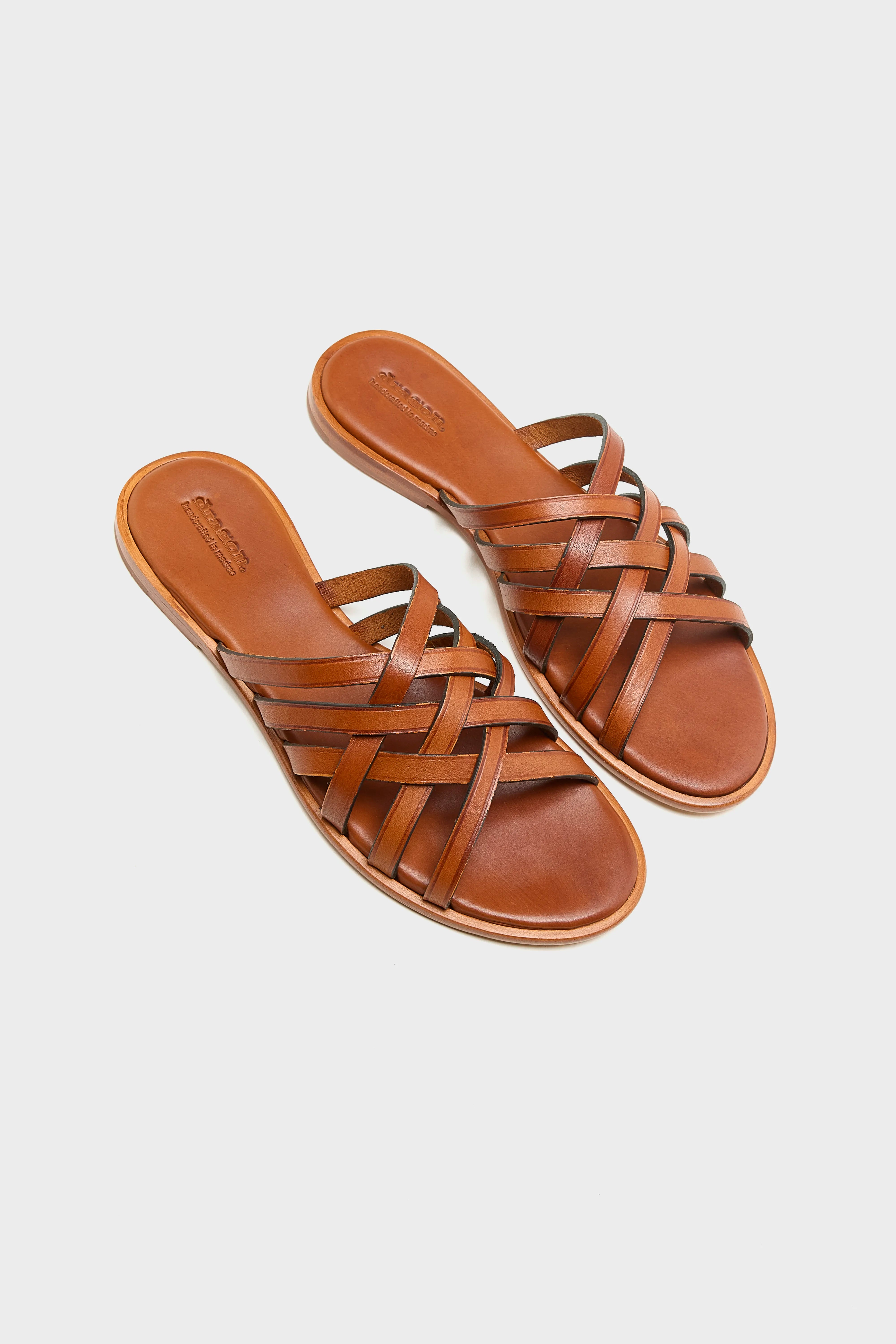 Sandales croisées en Cuir  (261 / W / BROWN)