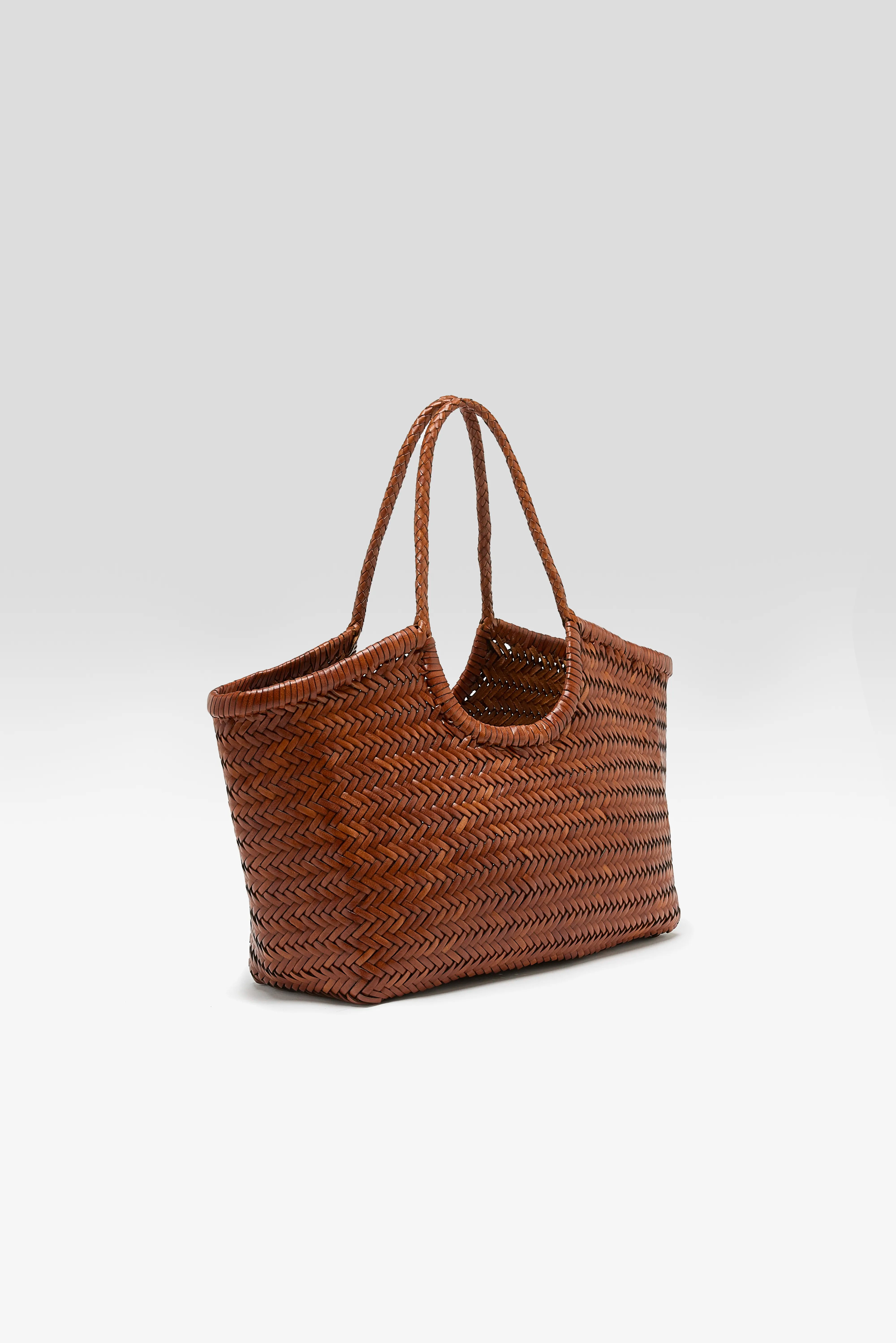 Nantucket Big Woven Leather Bag  (261 / W / DARK BROWN)