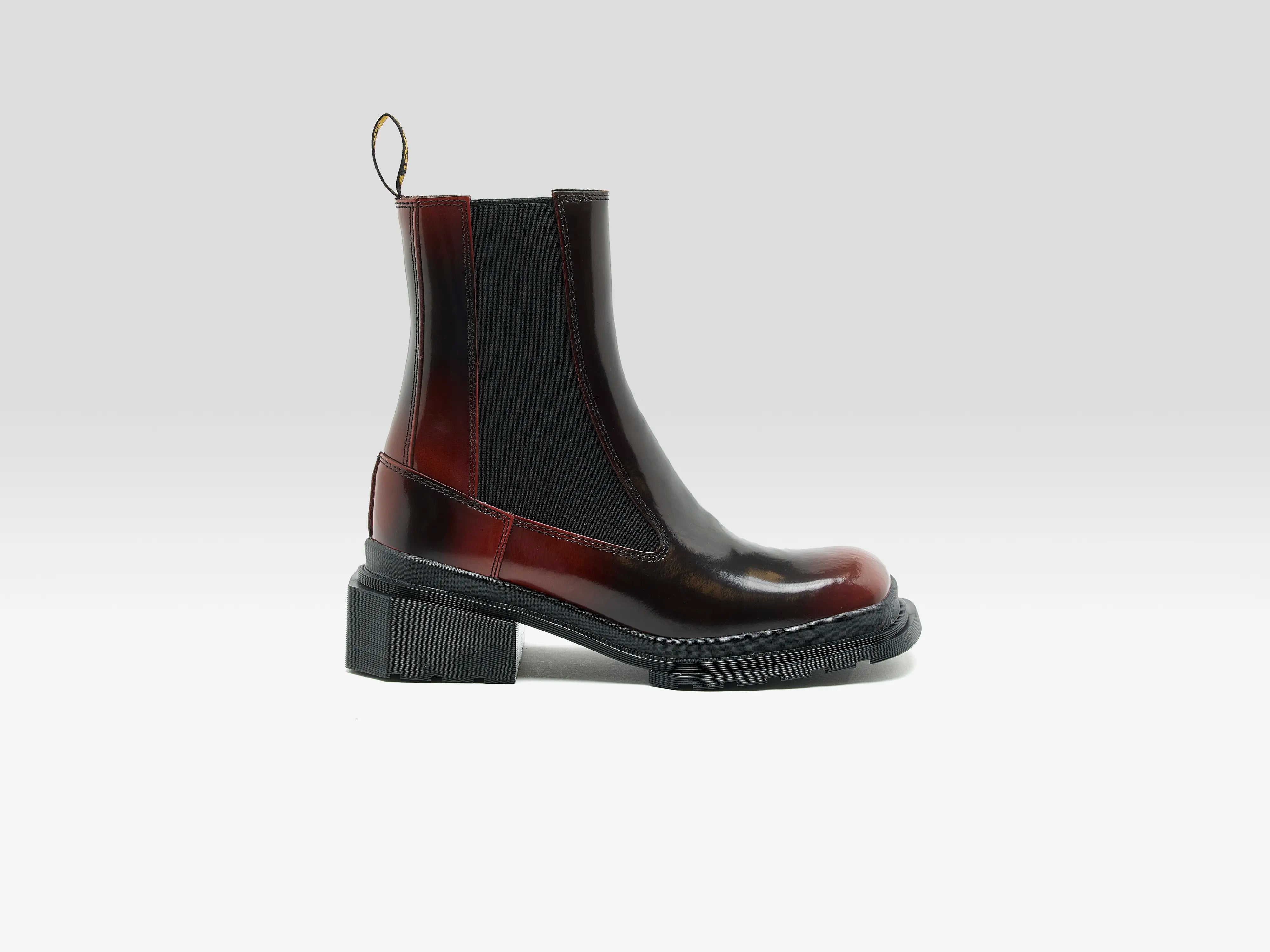 Maybole Square Toe Leather Chelsea Boots for Women (252 / W / RED)