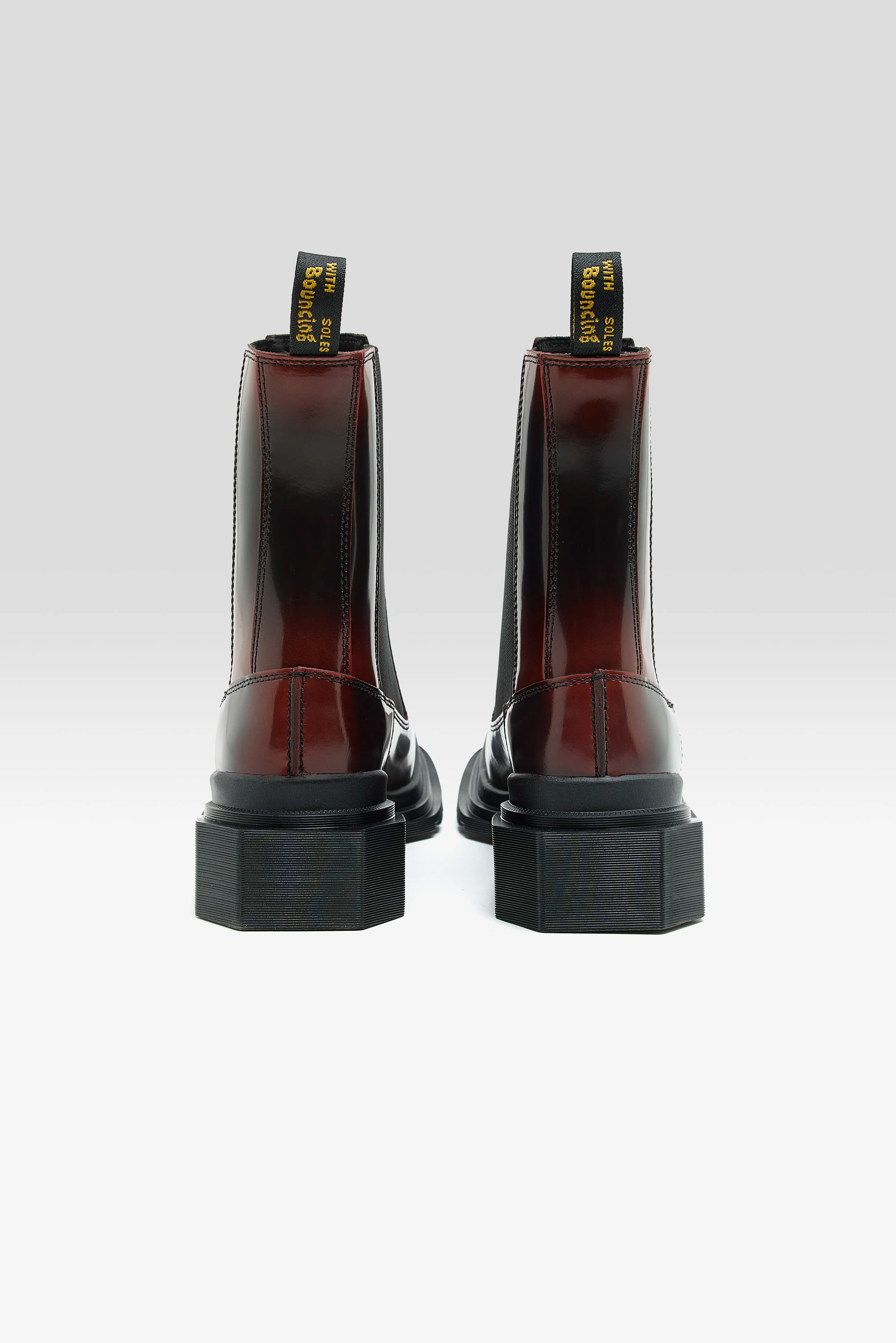 Maybole Square Toe Leather Chelsea Boots for Women (252 / W / RED)