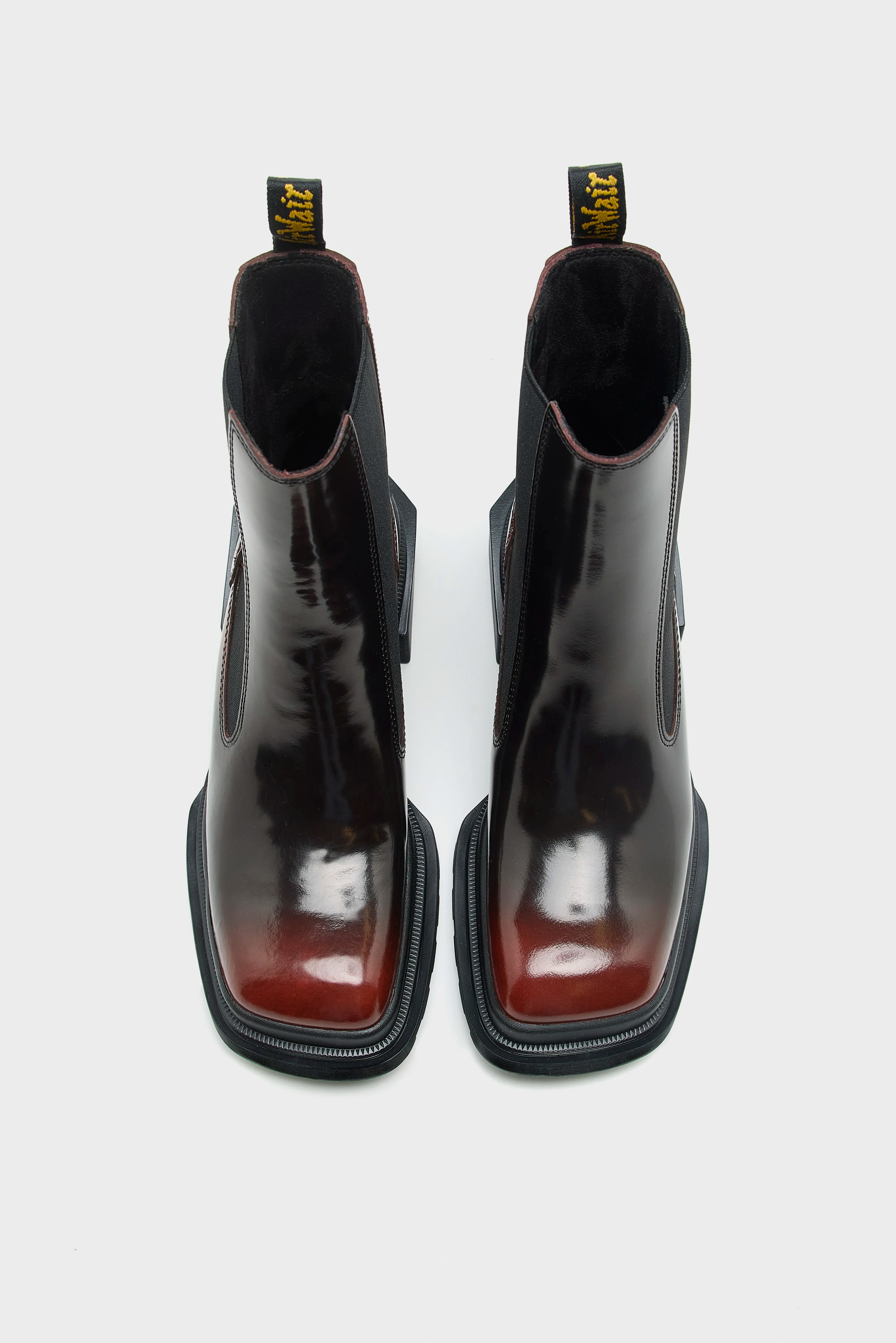 Maybole Square Toe Leather Chelsea Boots for Women (252 / W / RED)