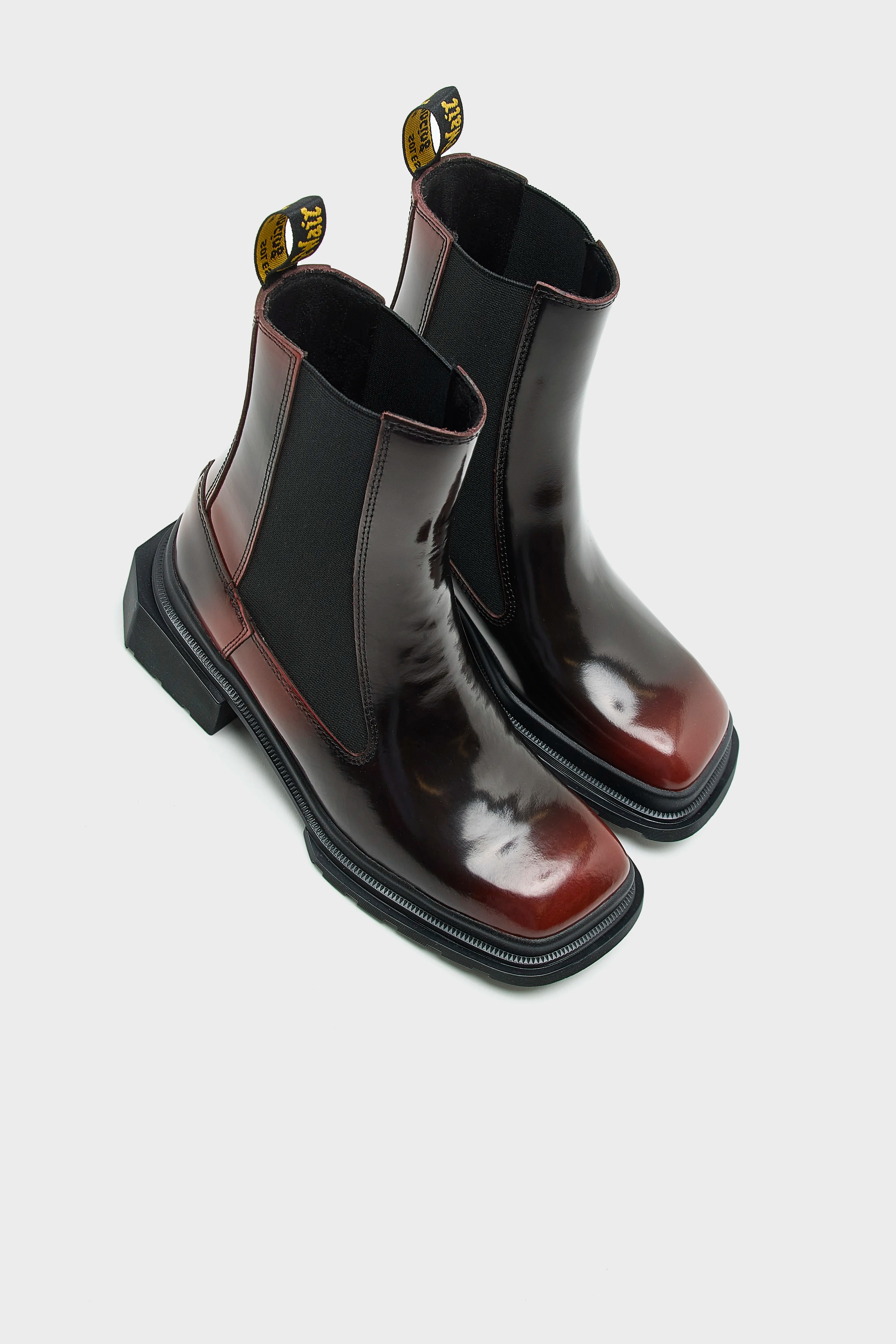 Maybole Square Toe Leather Chelsea Boots for Women (252 / W / RED)