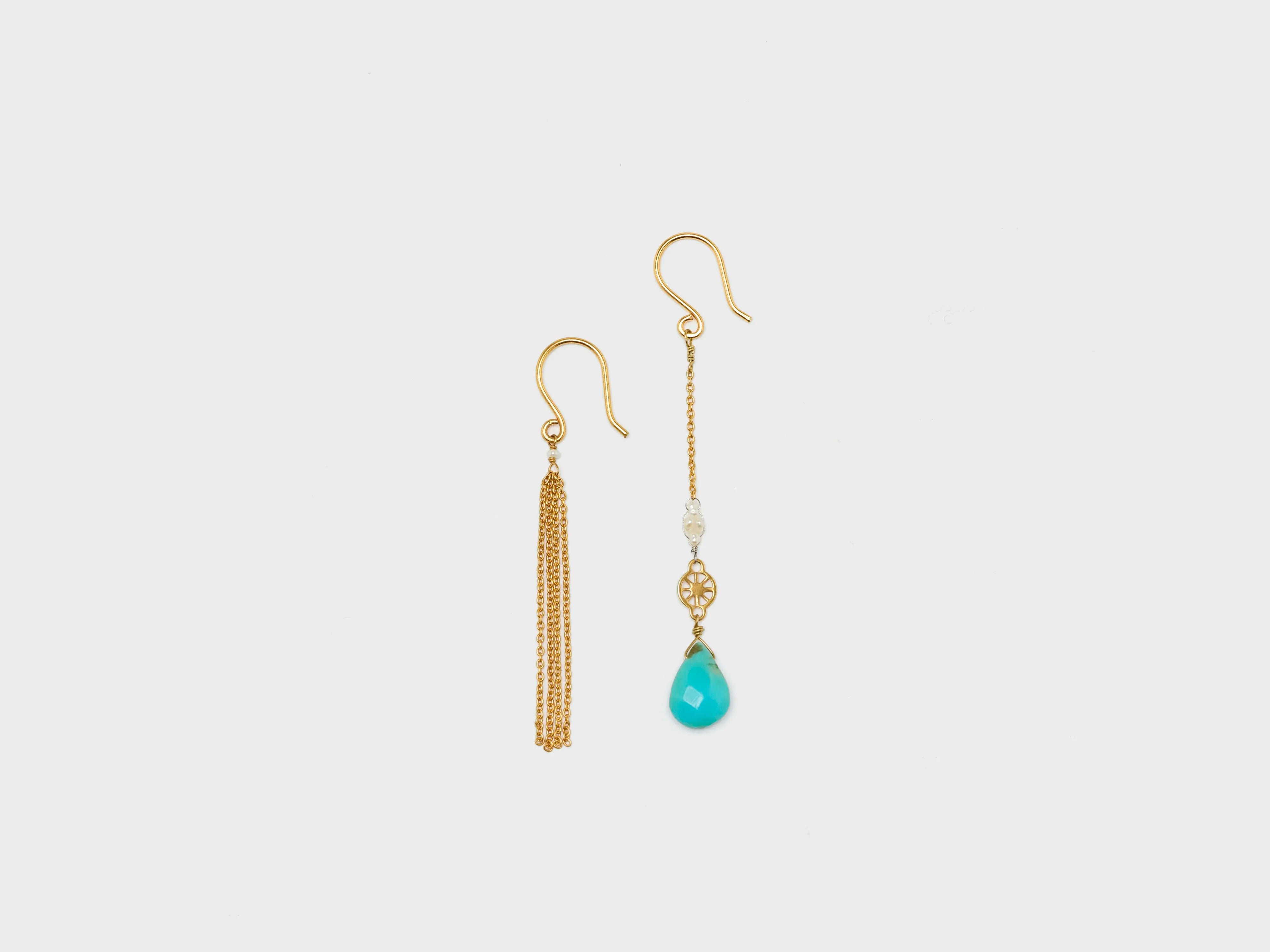 N° B35 Asymmetrical Earrings  (251 / W / TURQUOISE)