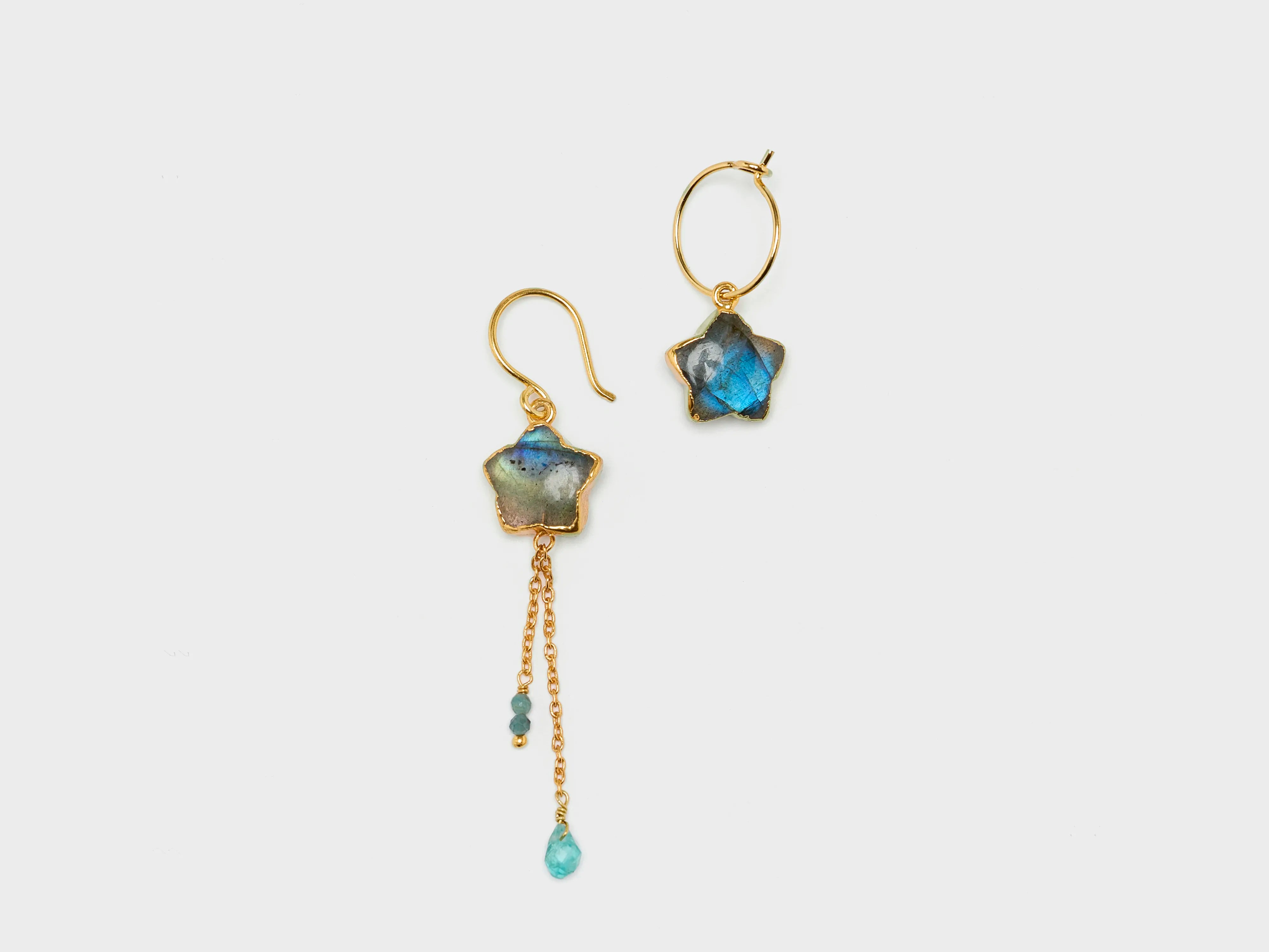 Asymmetrical Star Earrings  (251 / W / BLUE)