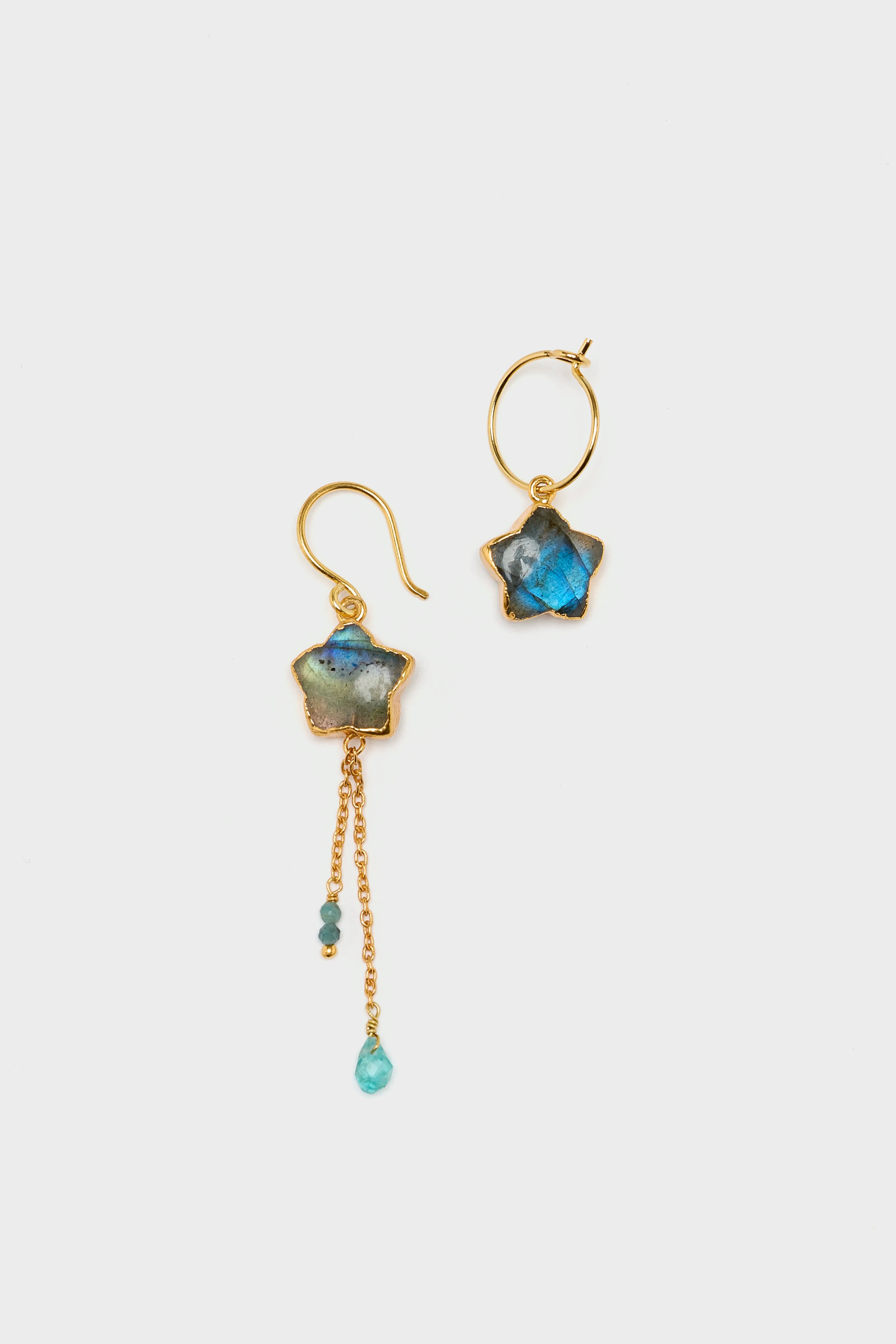 Asymmetrical Star Earrings  (251 / W / BLUE)